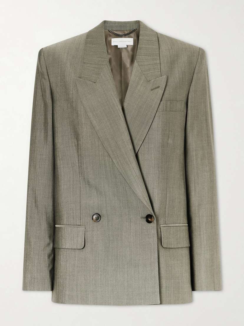 Stella McCartney Tropical Double-breasted Wool Ands Silk-blend Blazer