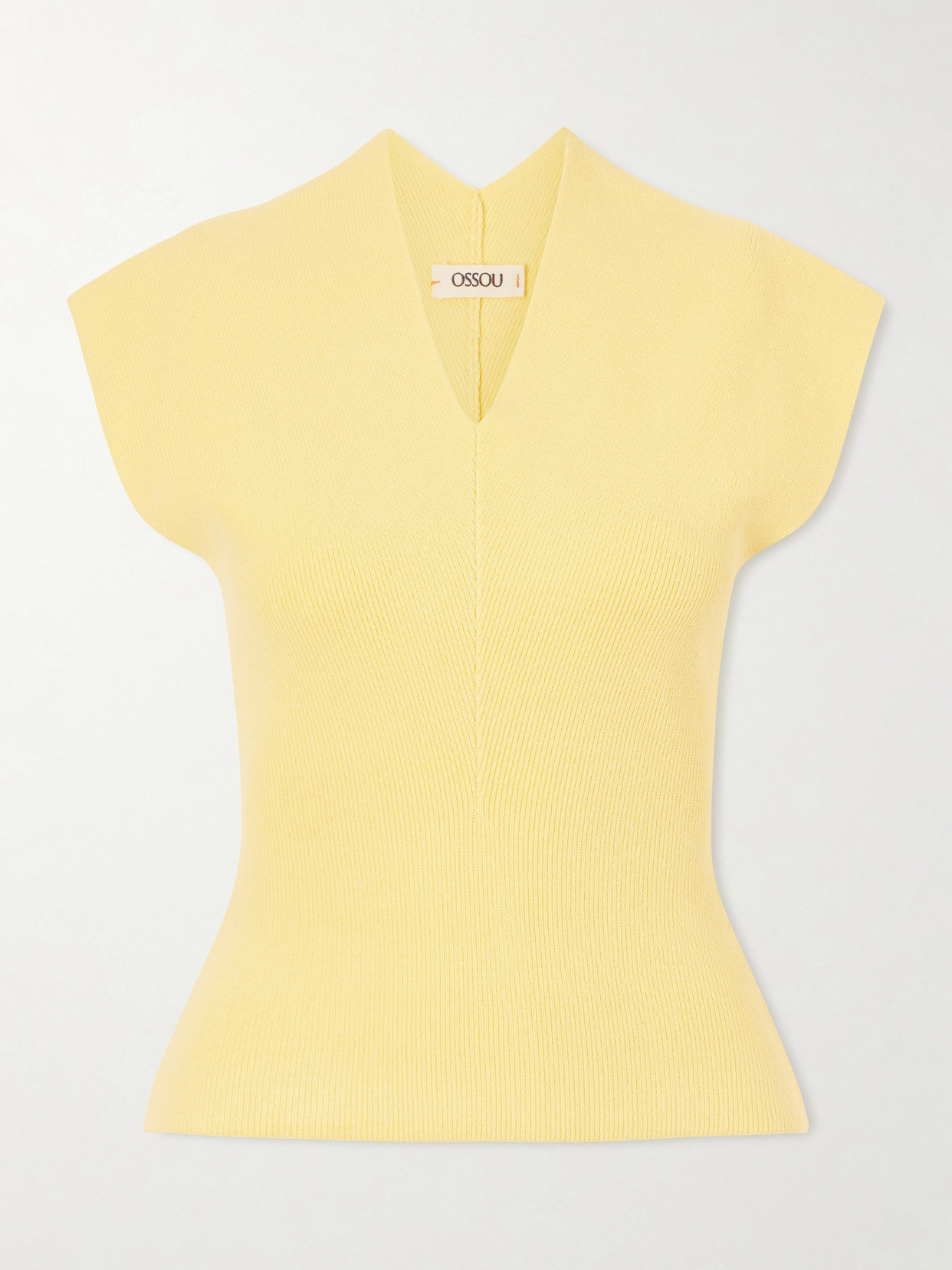 Ossou Sloane Cotton-blend Top In Yellow