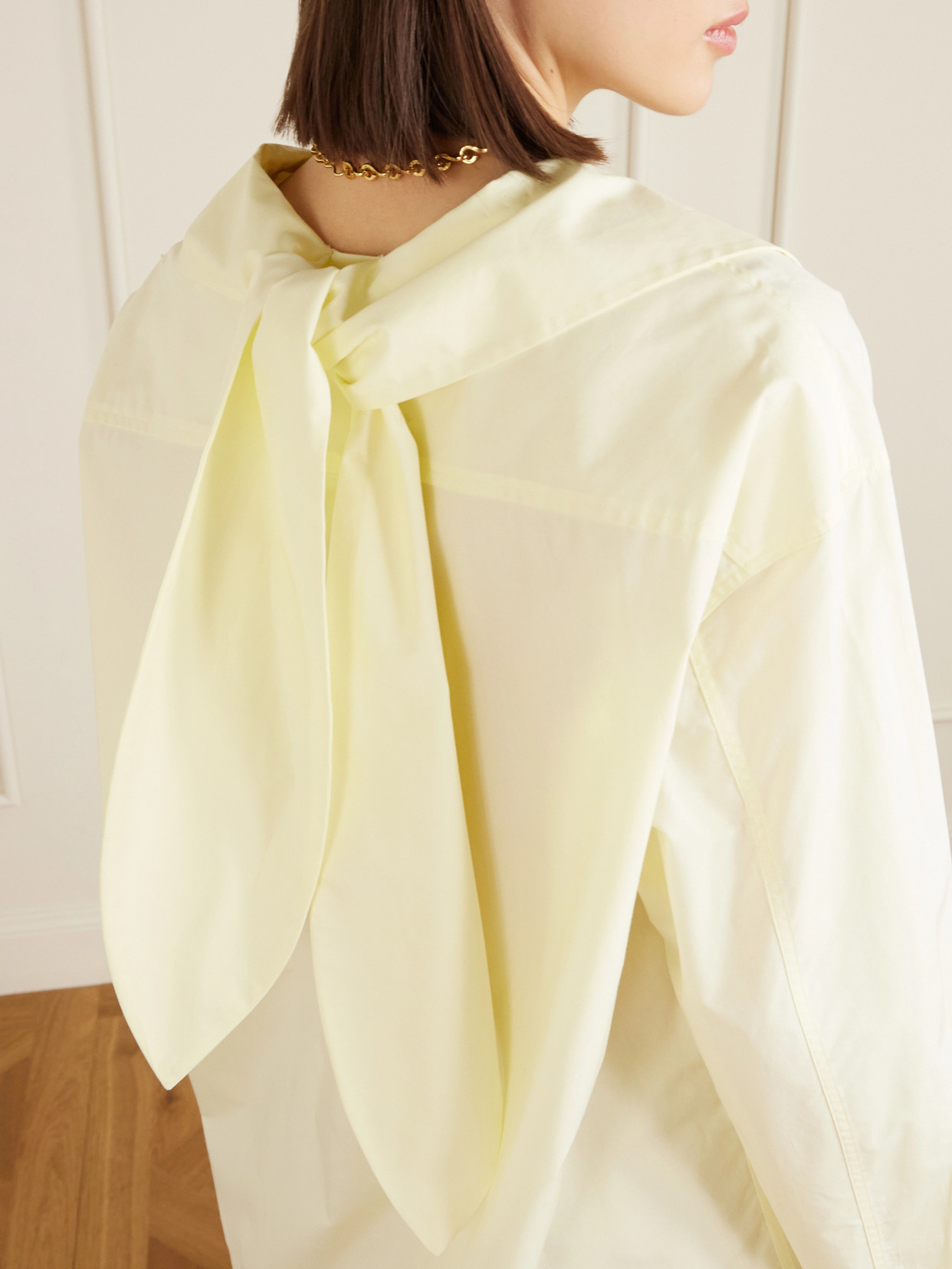Cove Scarf-Detailed Cotton-Poplin Shirt