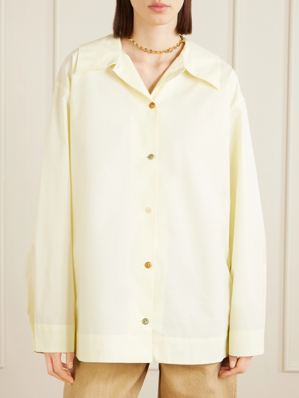 Cove Scarf-Detailed Cotton-Poplin Shirt