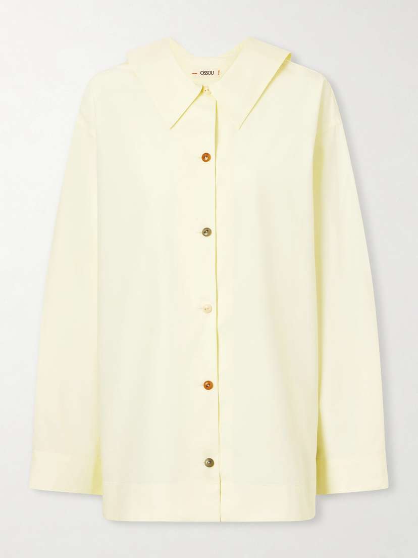 OSSOU Cove Scarf-detailed Cotton-poplin Shirt