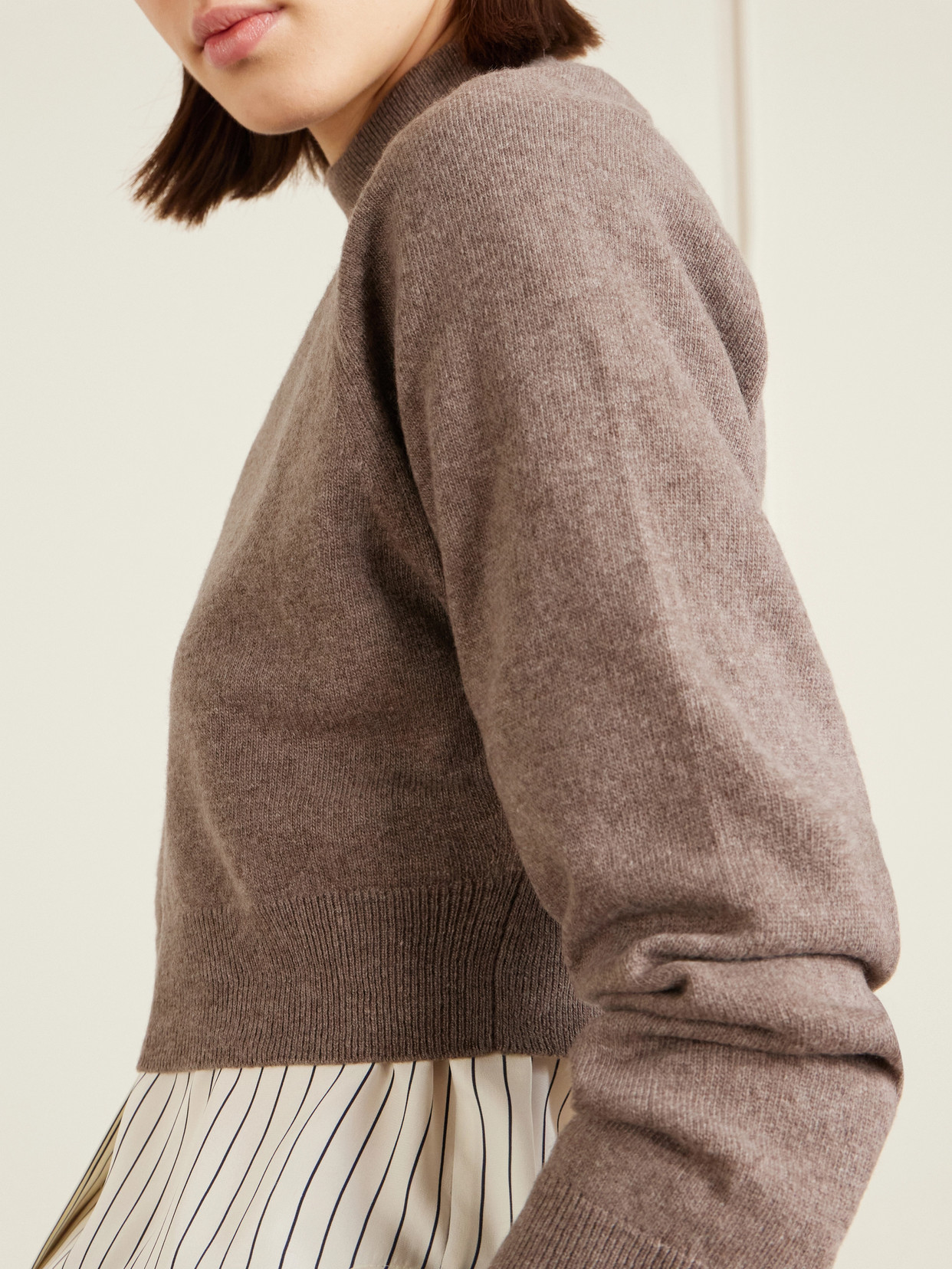 Cropped Wool And Cashmere-Blend Sweater