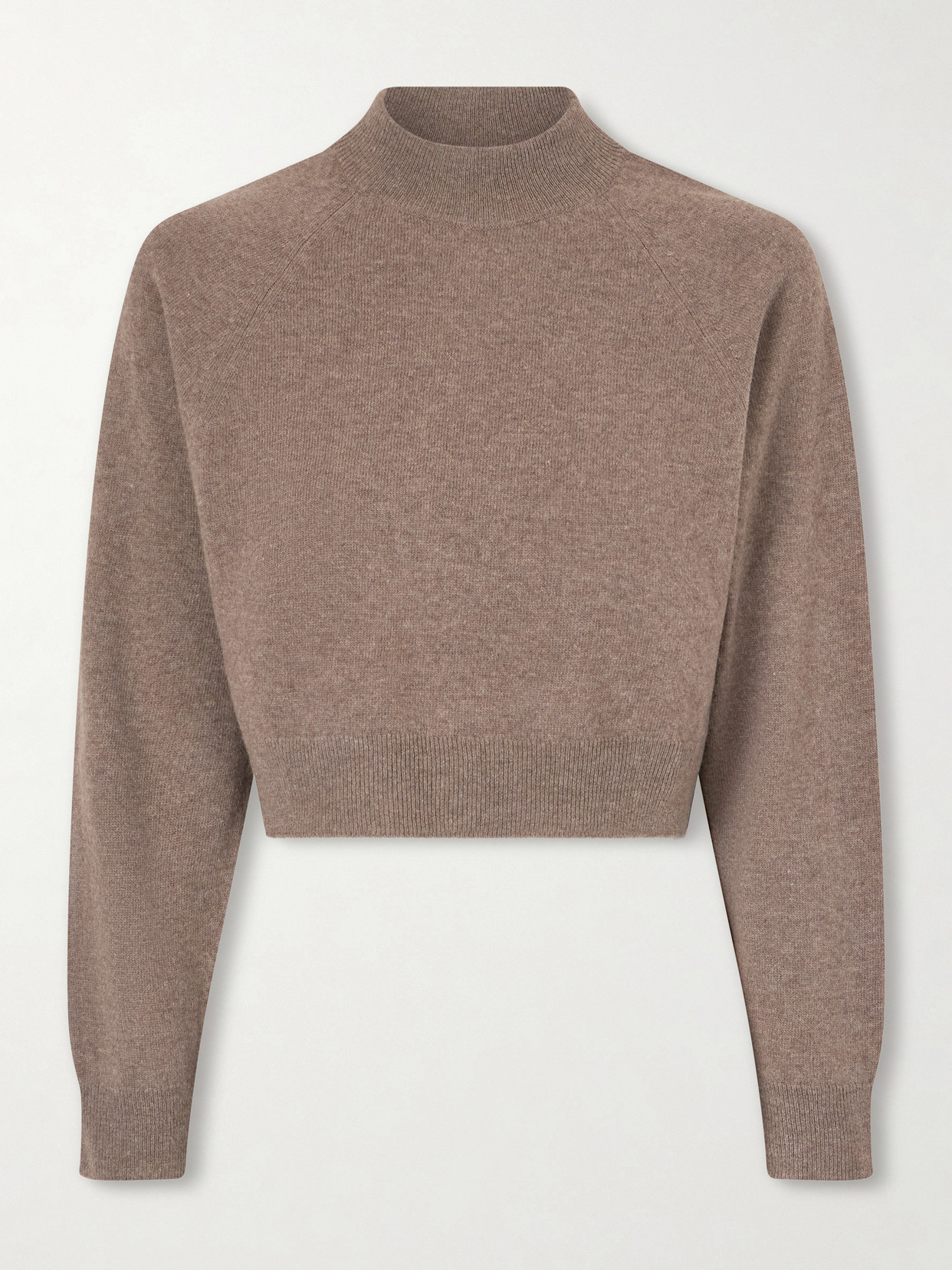 Jil Sander Cropped Wool And Cashmere-blend Sweater In Brown