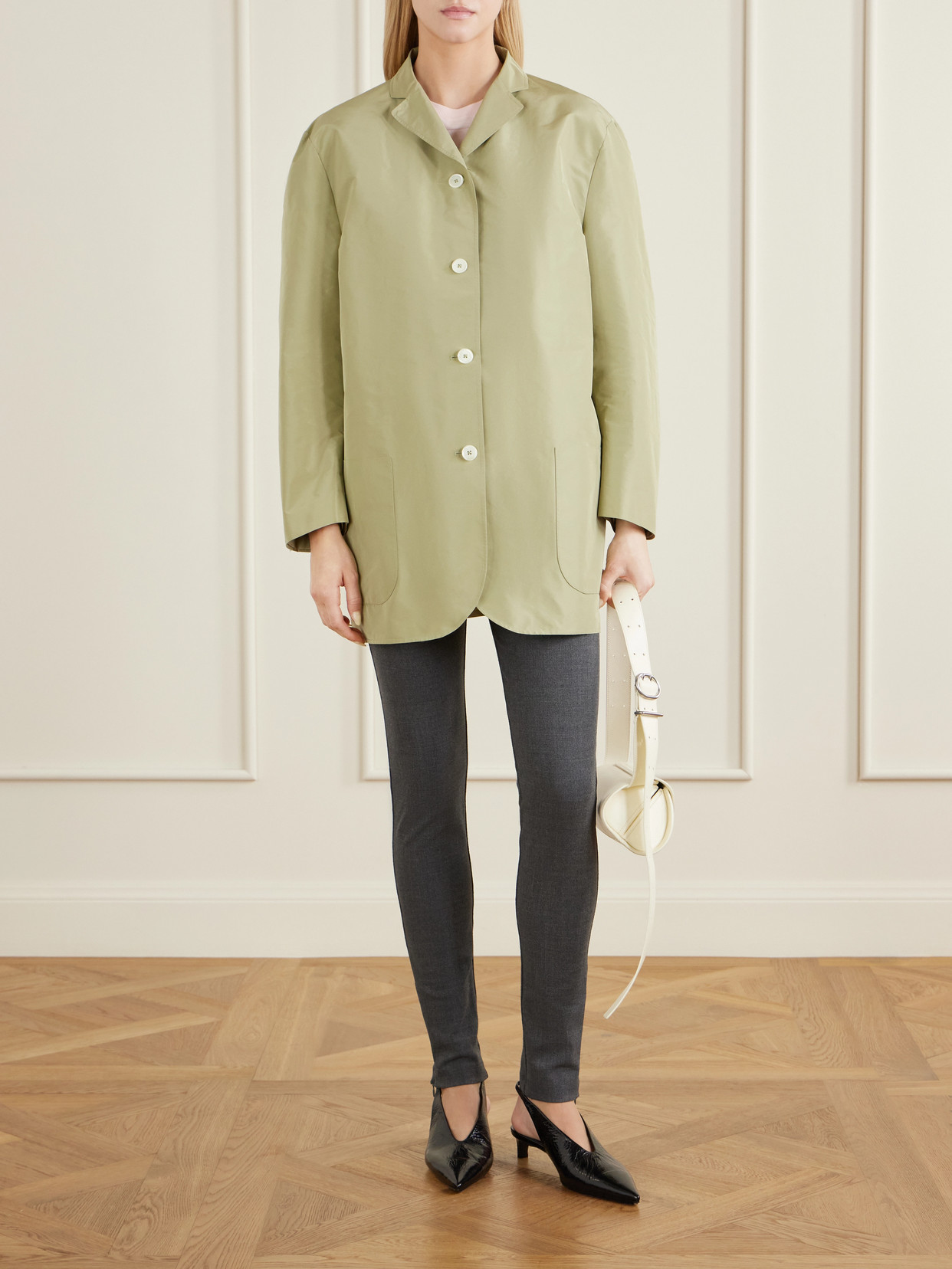 Jil Sander Oversized Shell Jacket In Green