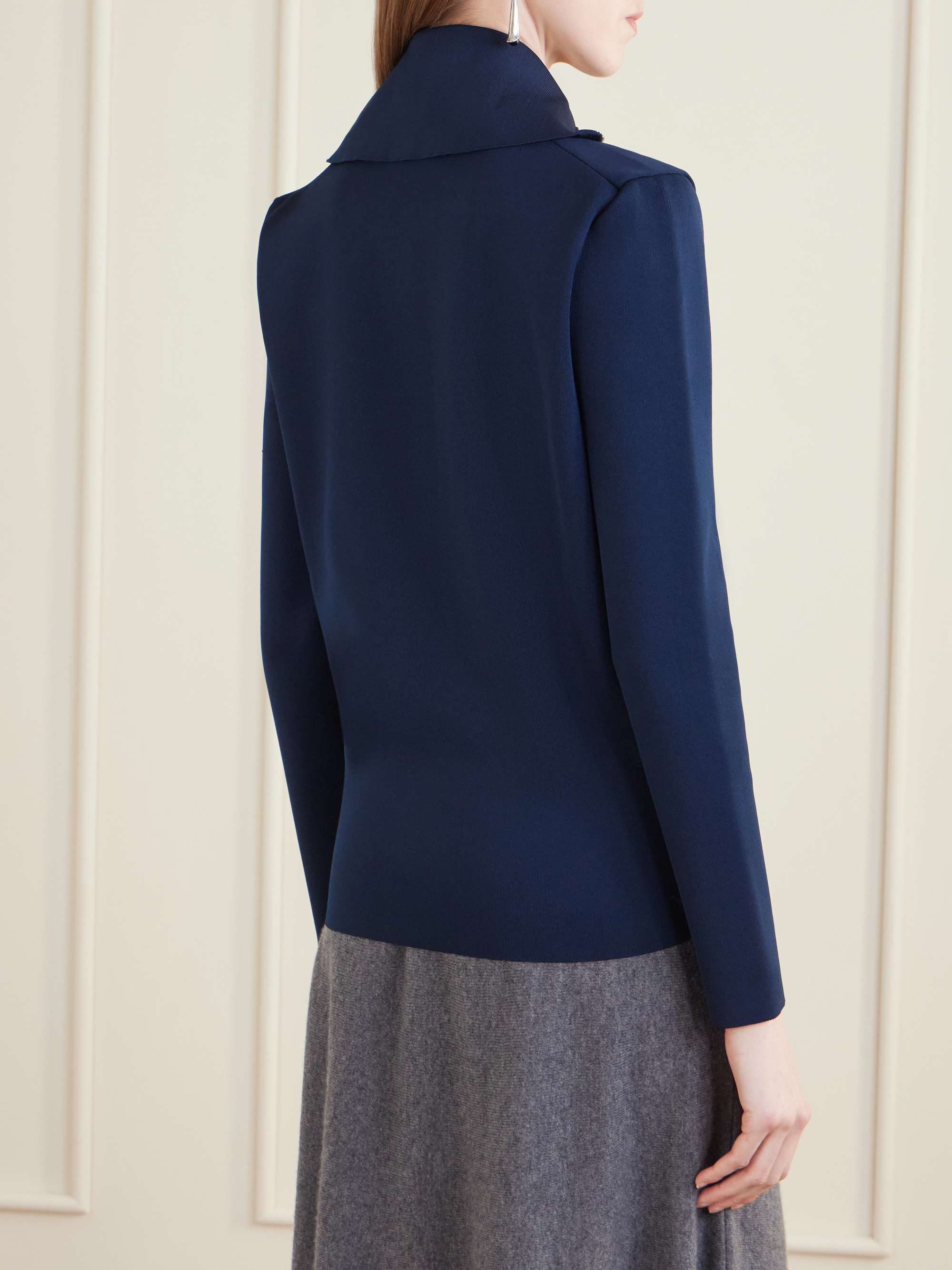 JIL SANDER Jersey zip-up sweater | NET-A-PORTER