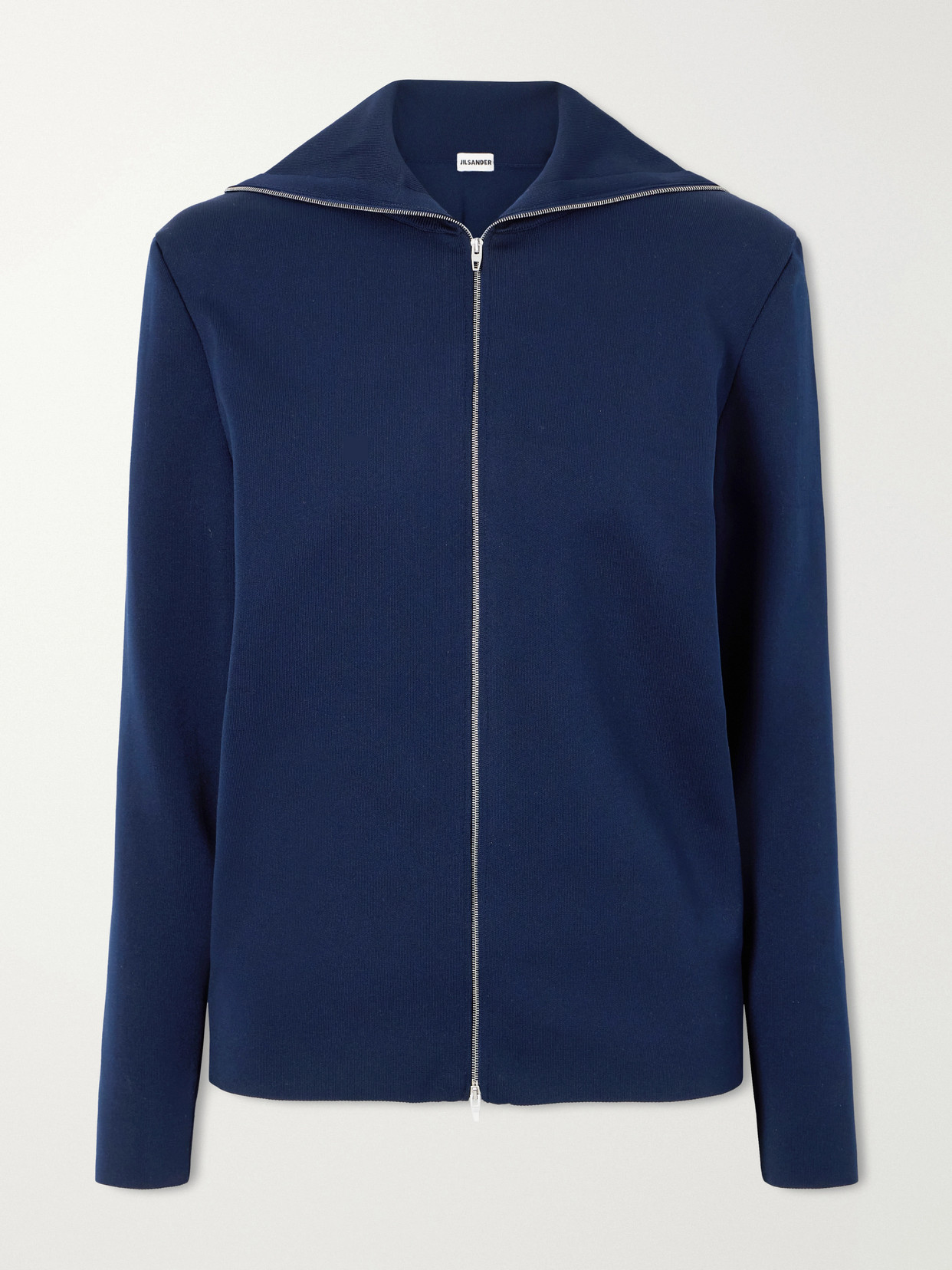Jil Sander Jersey Zip-up Sweater In Blue
