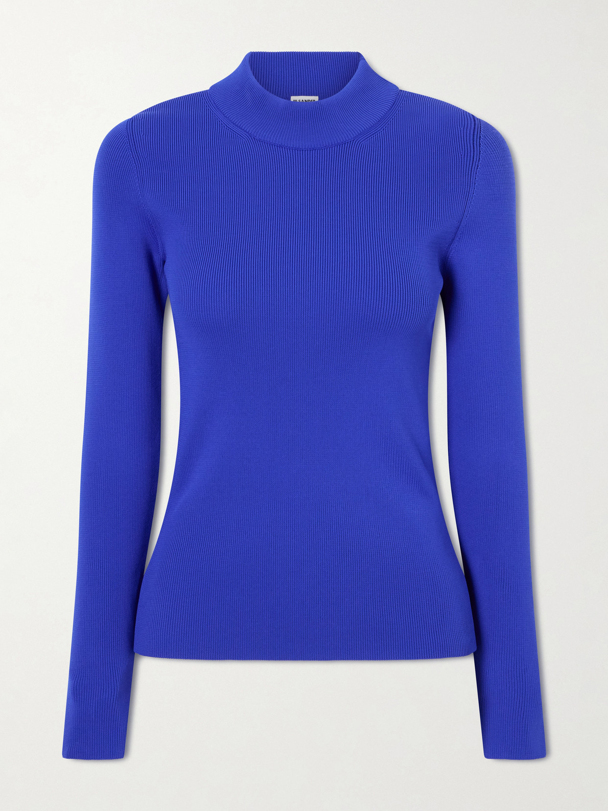 Jil Sander Ribbed-knit Jersey Sweater In Blue