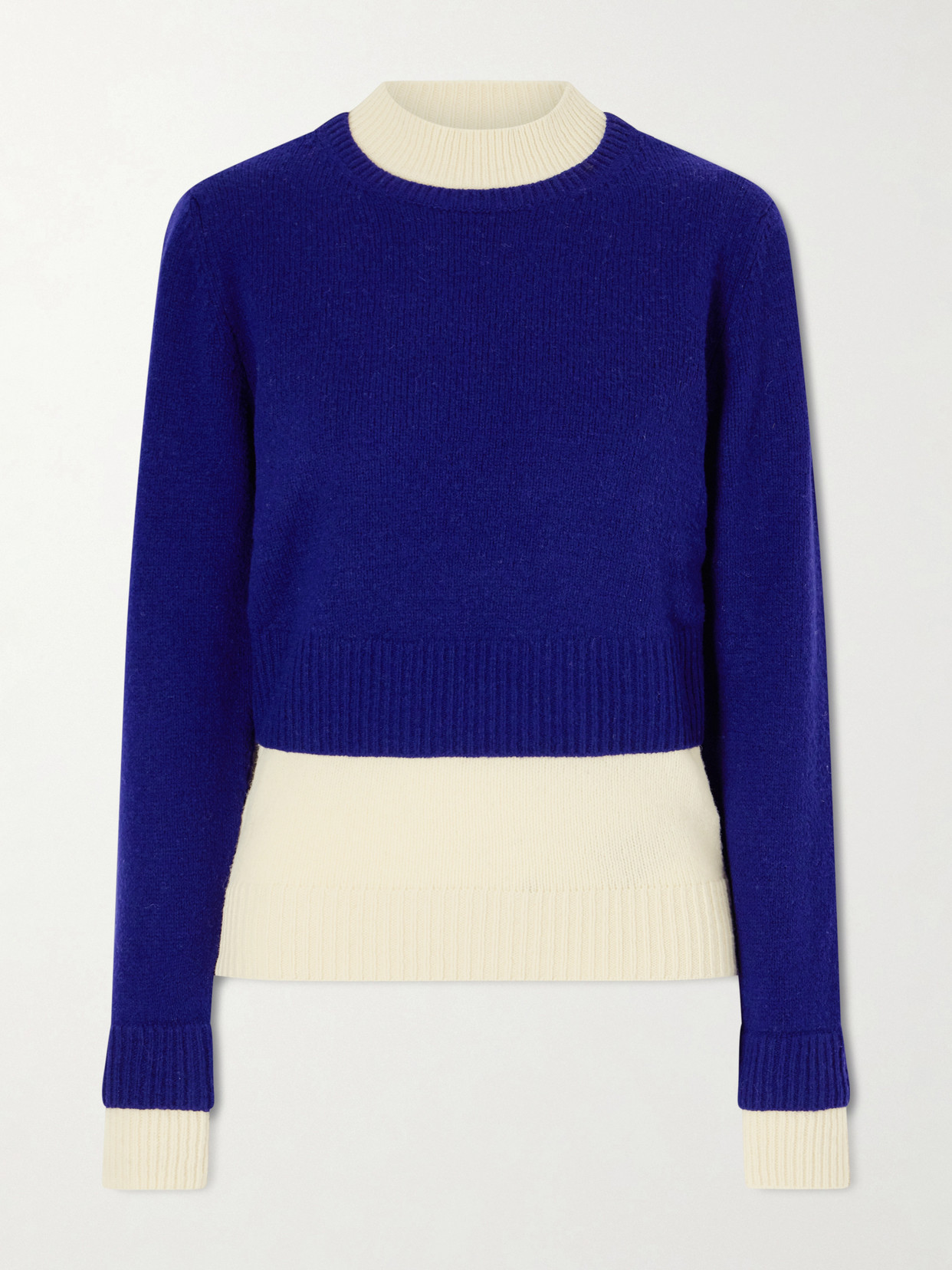 Two-Tone Layered Wool-Blend Sweater