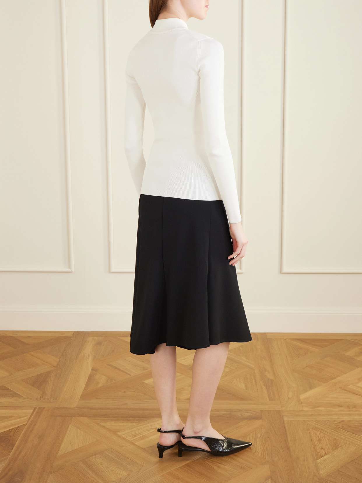 Ribbed-Knit Jersey Sweater