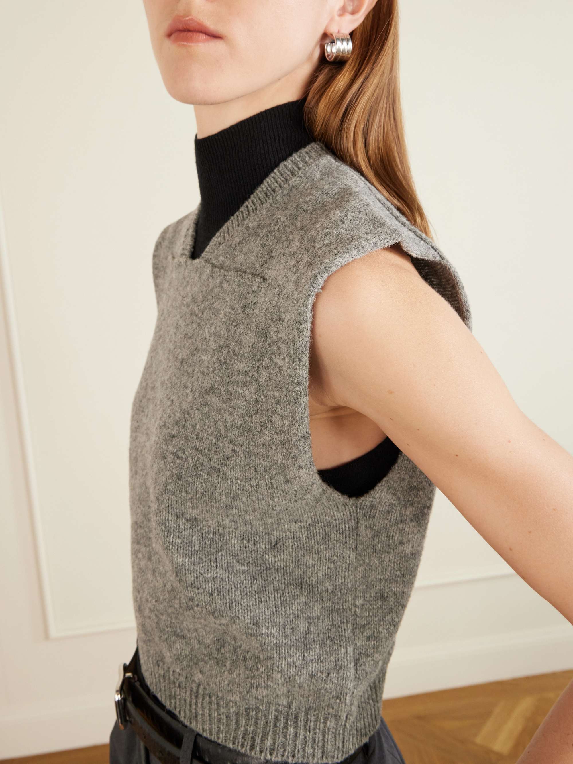 JIL SANDER Cropped wool-blend sweater vest | NET-A-PORTER