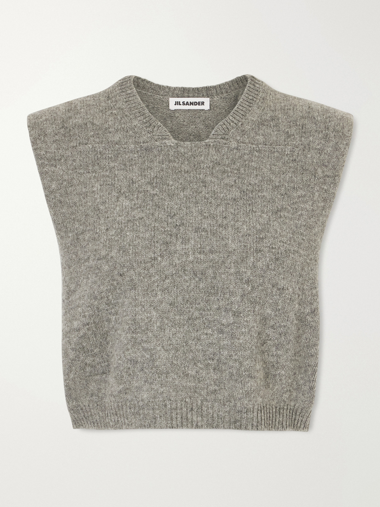 Jil Sander Cropped Wool-blend Sweater Vest In Gray