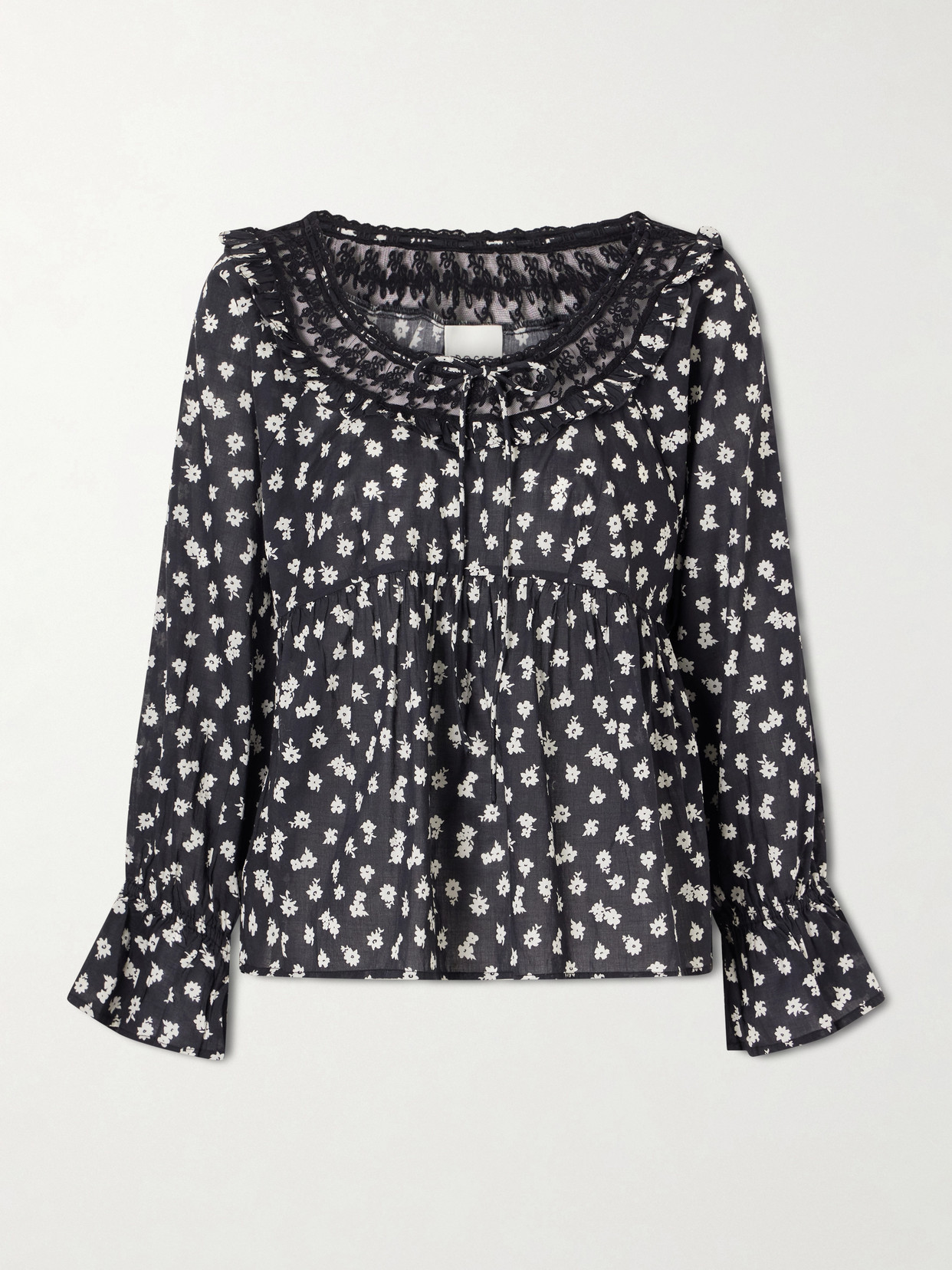 Danielle Floral-Print Cotton-Voile Blouse