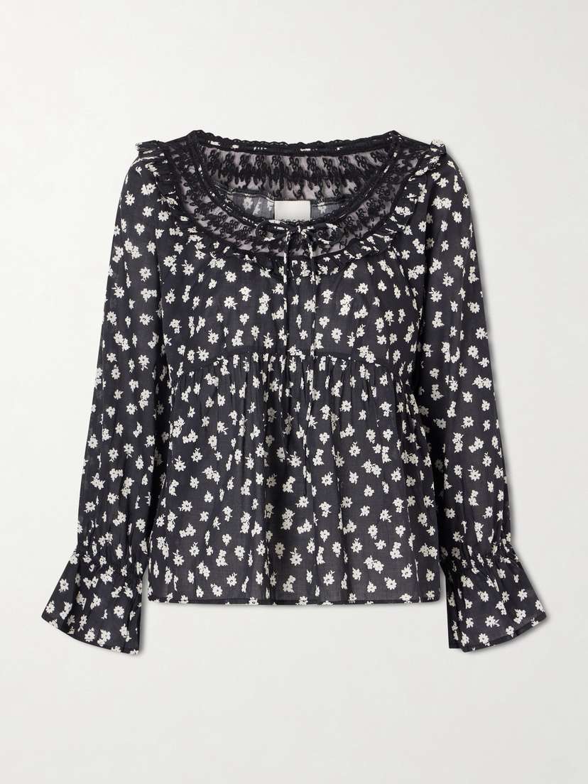 Posse Danielle Floral-print Cotton-voile Blouse