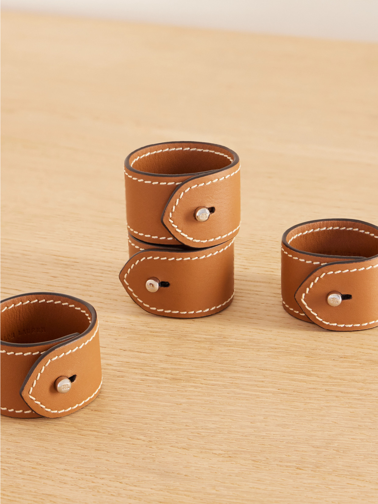 Ralph Lauren Home - Wyatt Set Of Four Leather Napkin Rings - Brown