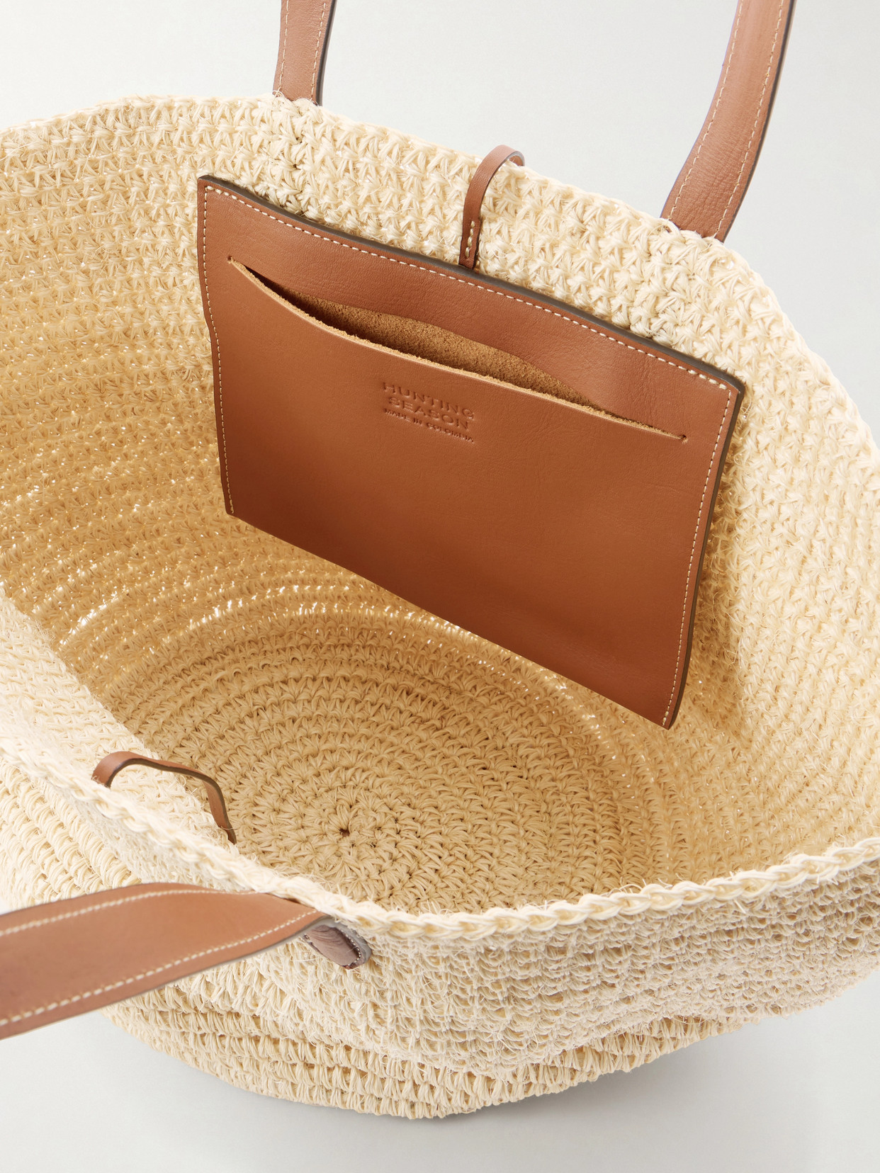 Market Leather-Trimmed Woven Fique Tote