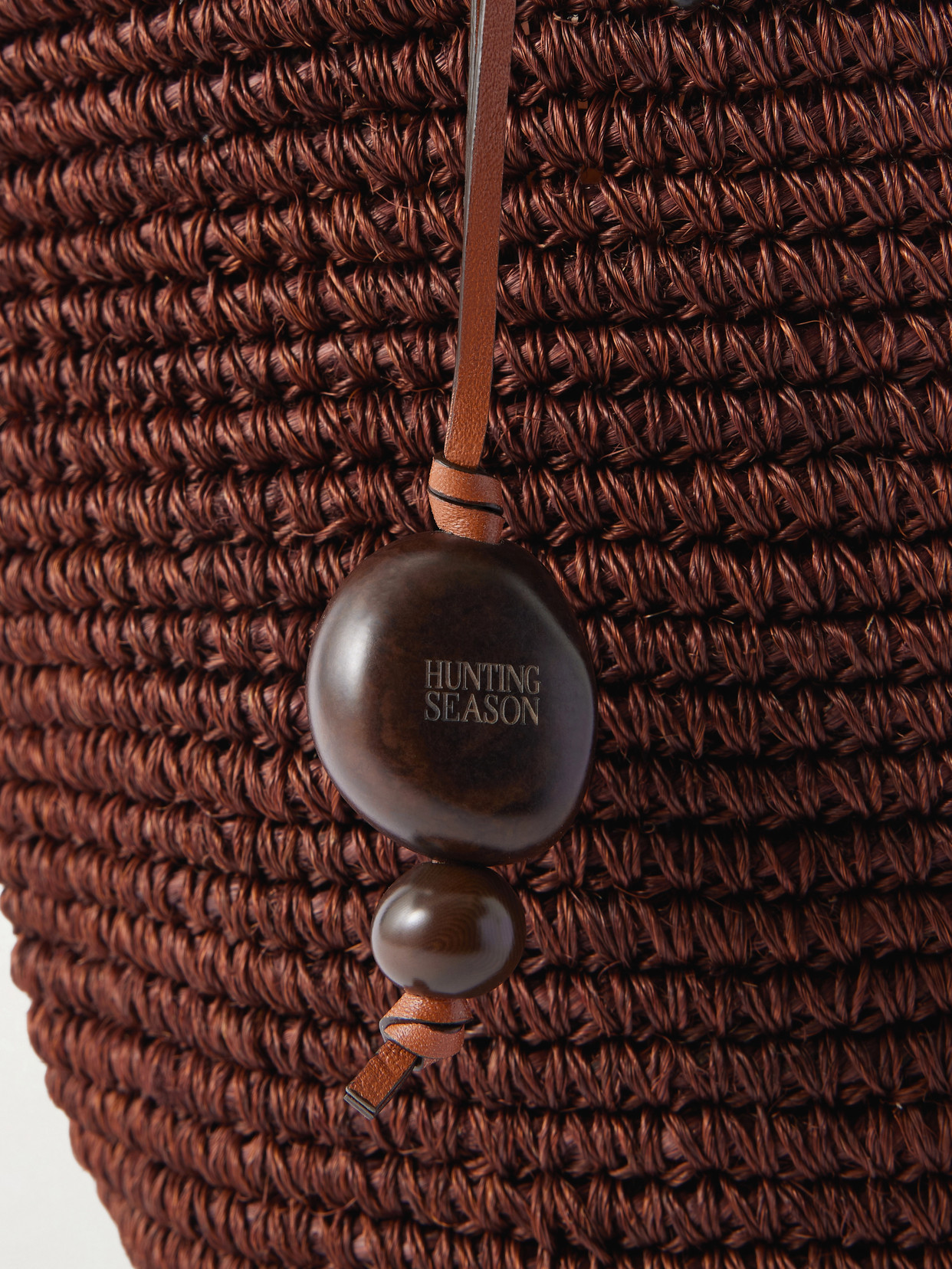 Market Leather-Trimmed Woven Raffia Tote