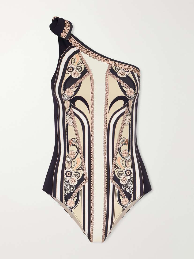 La DoubleJ Goddess One-shoulder Printed Swimsuit