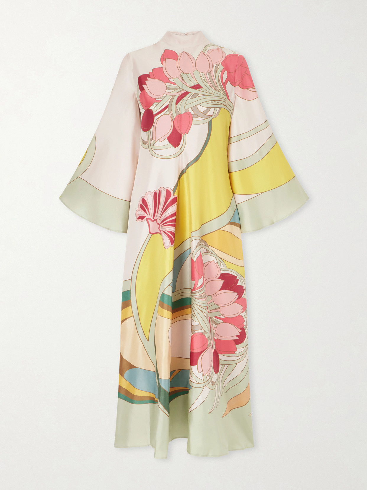 La Doublej Floral-print Silk Maxi Dress In Multi