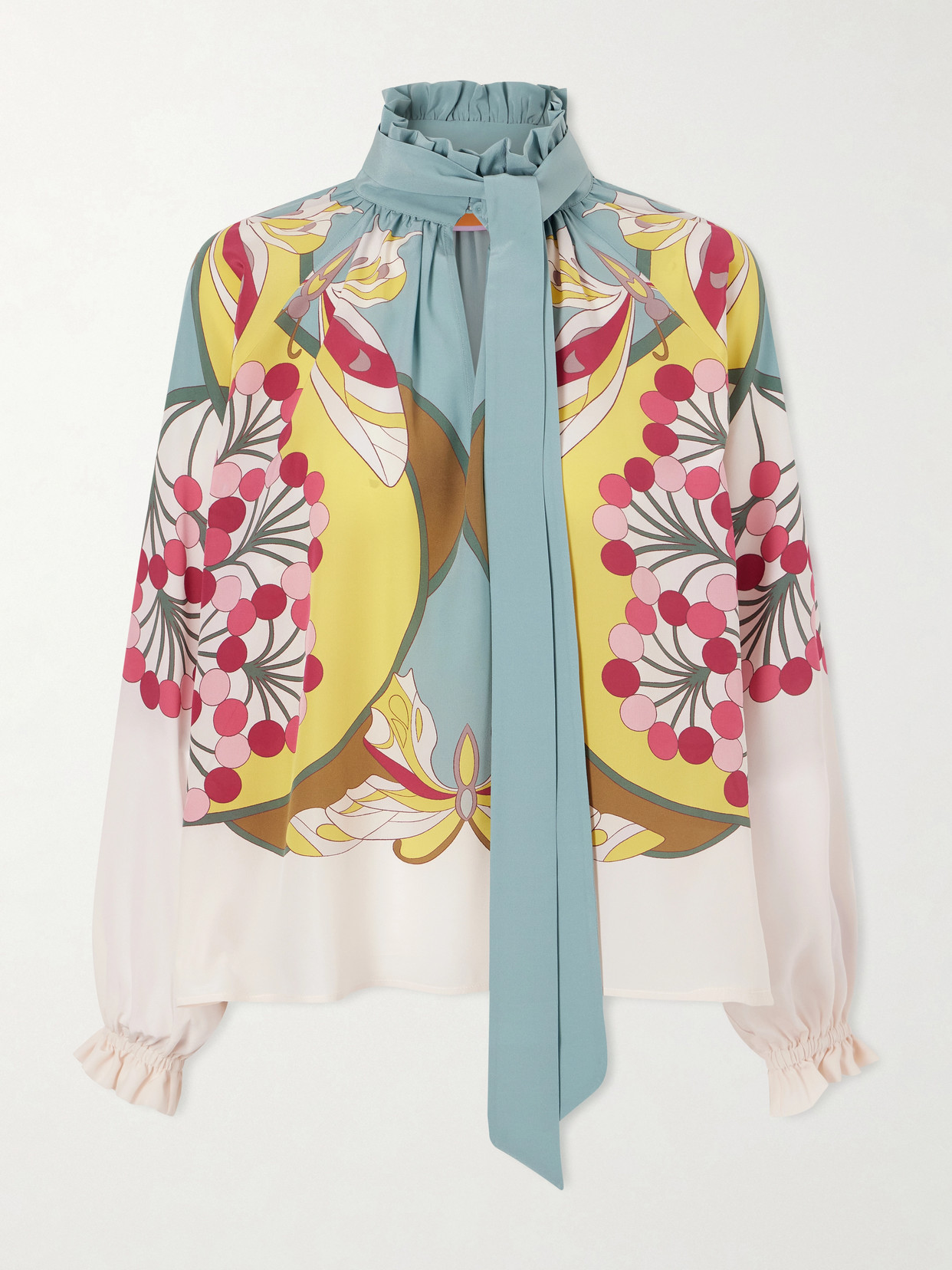 La Doublej Cerere Printed Silk-crepe Blouse In Multi