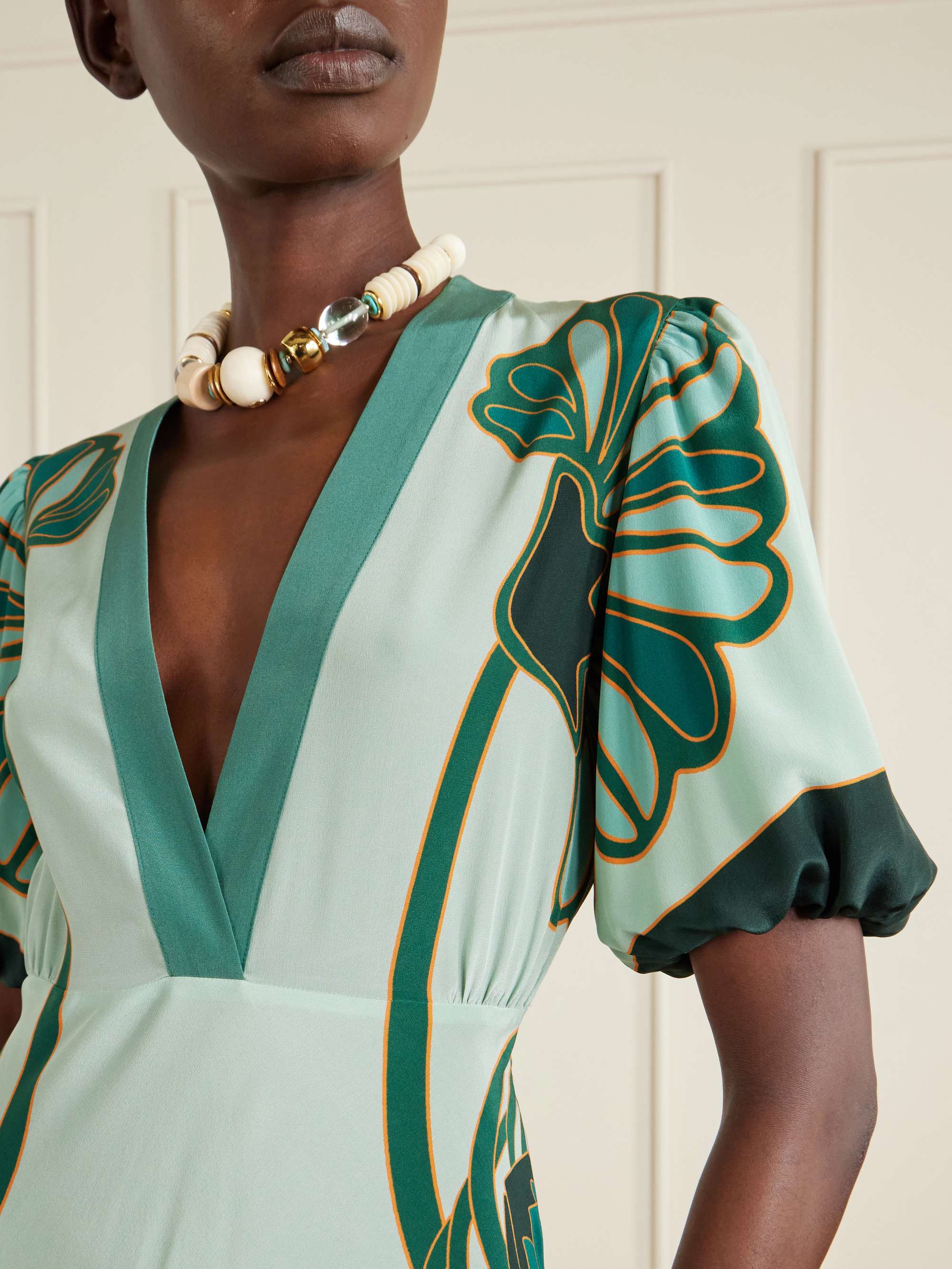 La DoubleJ Dresses Women - Marlene Dress Blooming Tulip Place Mint S 100% Silk
