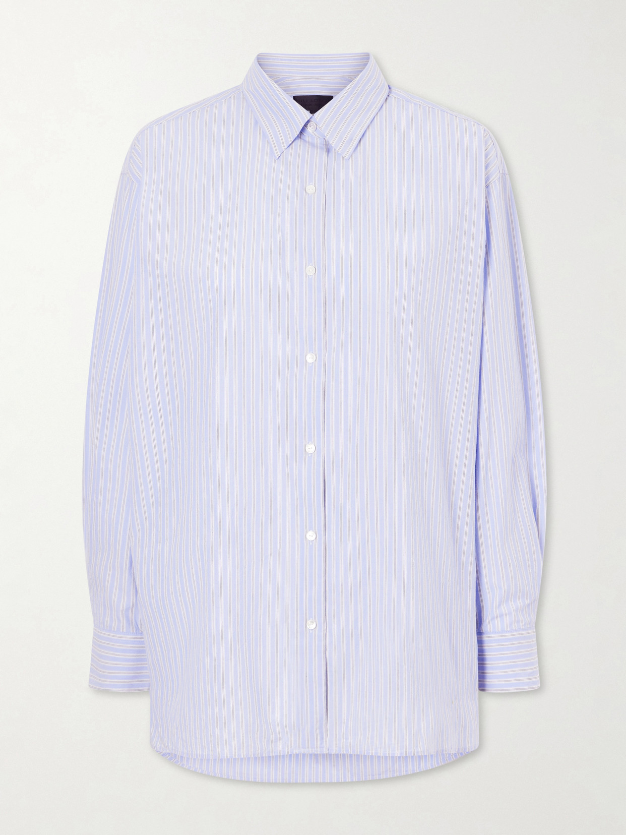Nili Lotan Yorke Striped Cotton Shirt In Blue