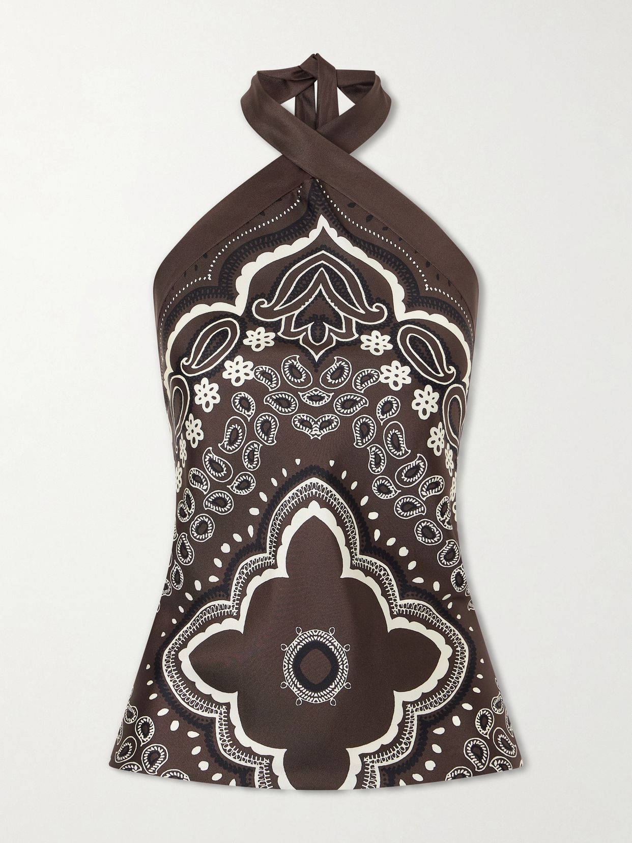 solal printed silk halter top