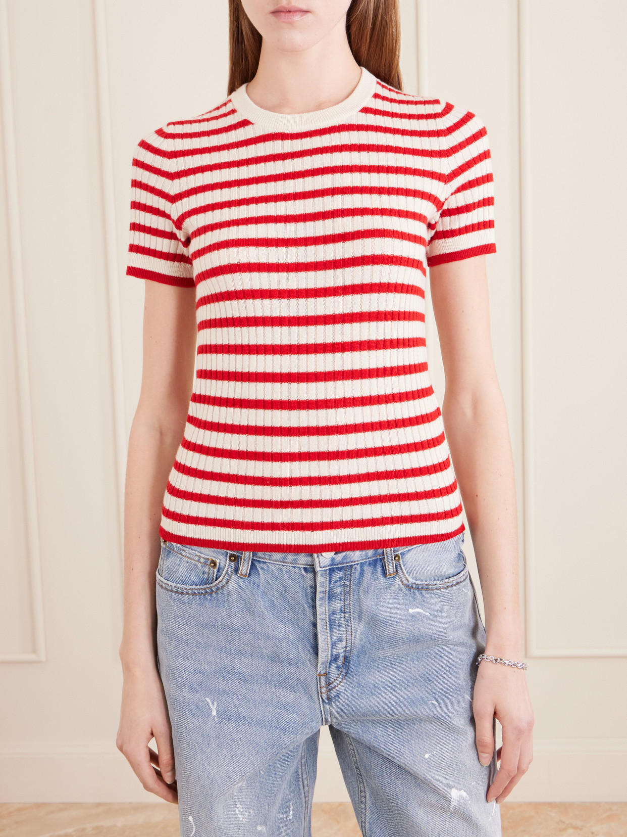 Alita Striped Cashmere T-Shirt