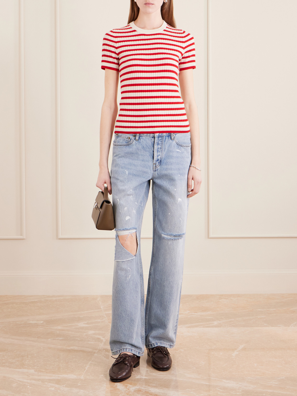 Alita Striped Cashmere T-Shirt