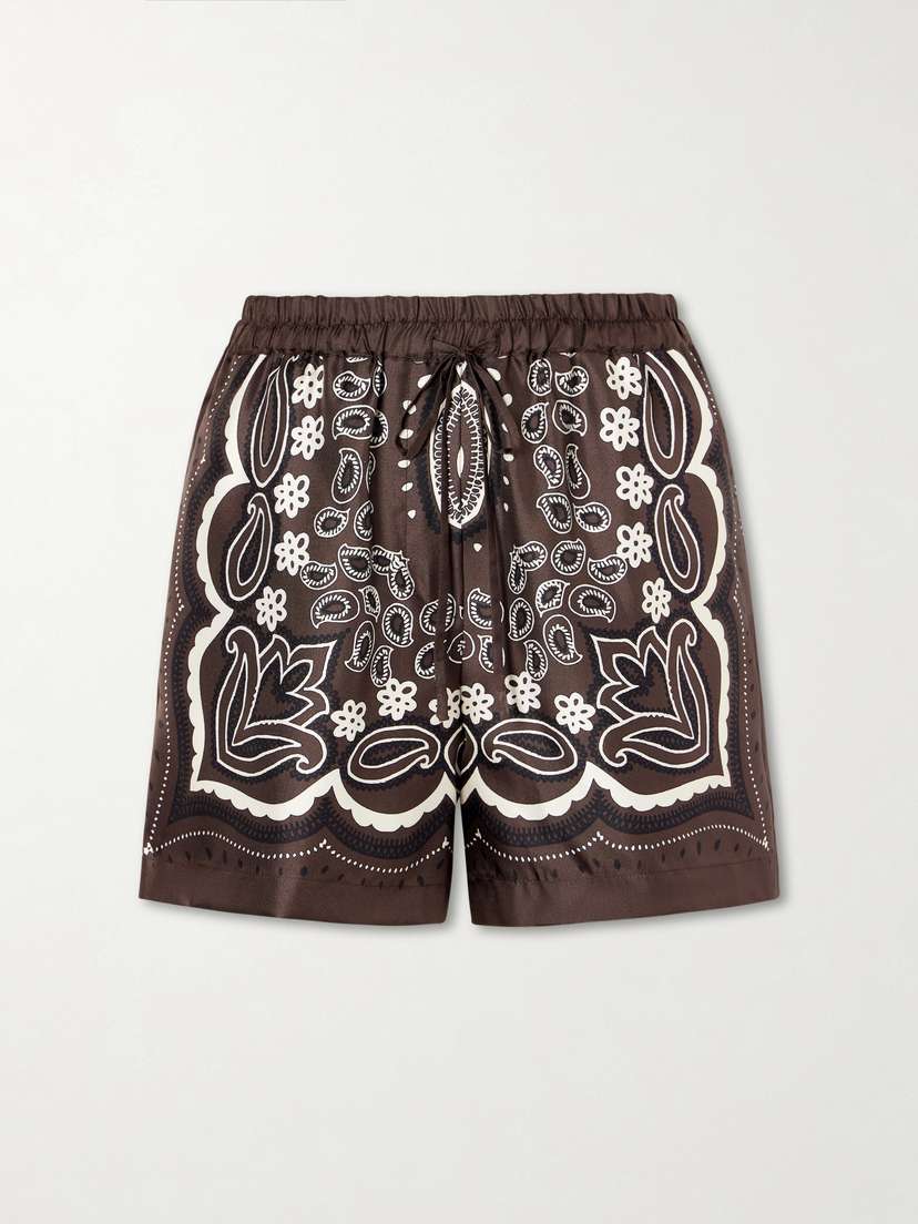 Nili Lotan Frances Bandana-print Silk-twill Shorts | Thumbnail 6
