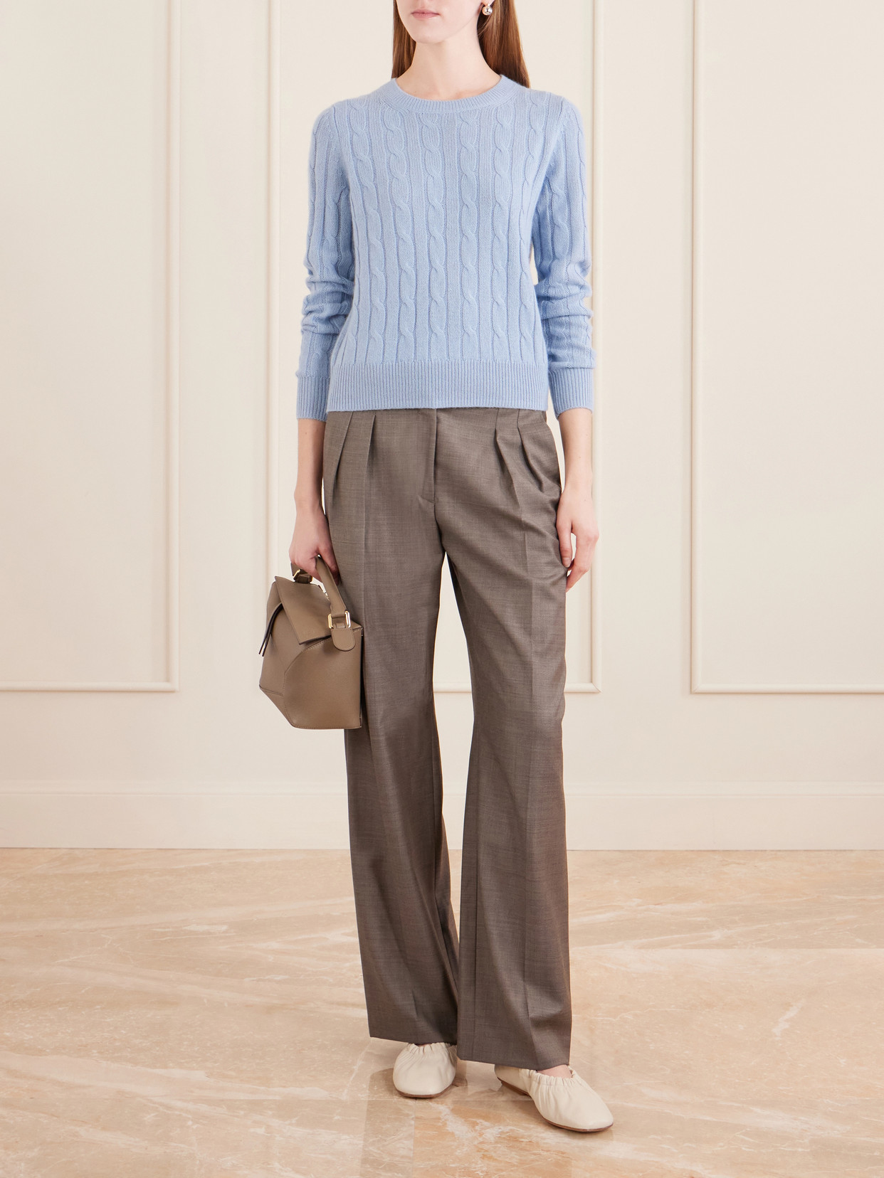 Silvie Cable-Knit Cashmere Sweater