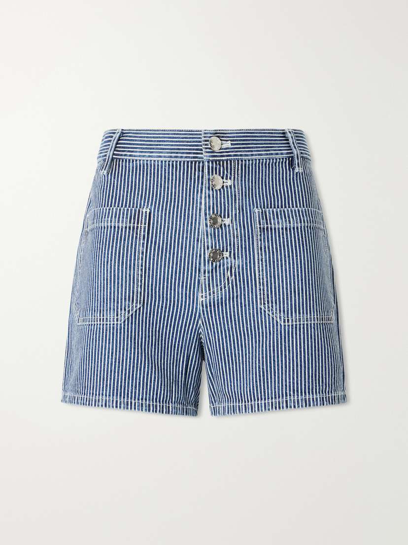 Nili Lotan Harley Striped Denim Shorts