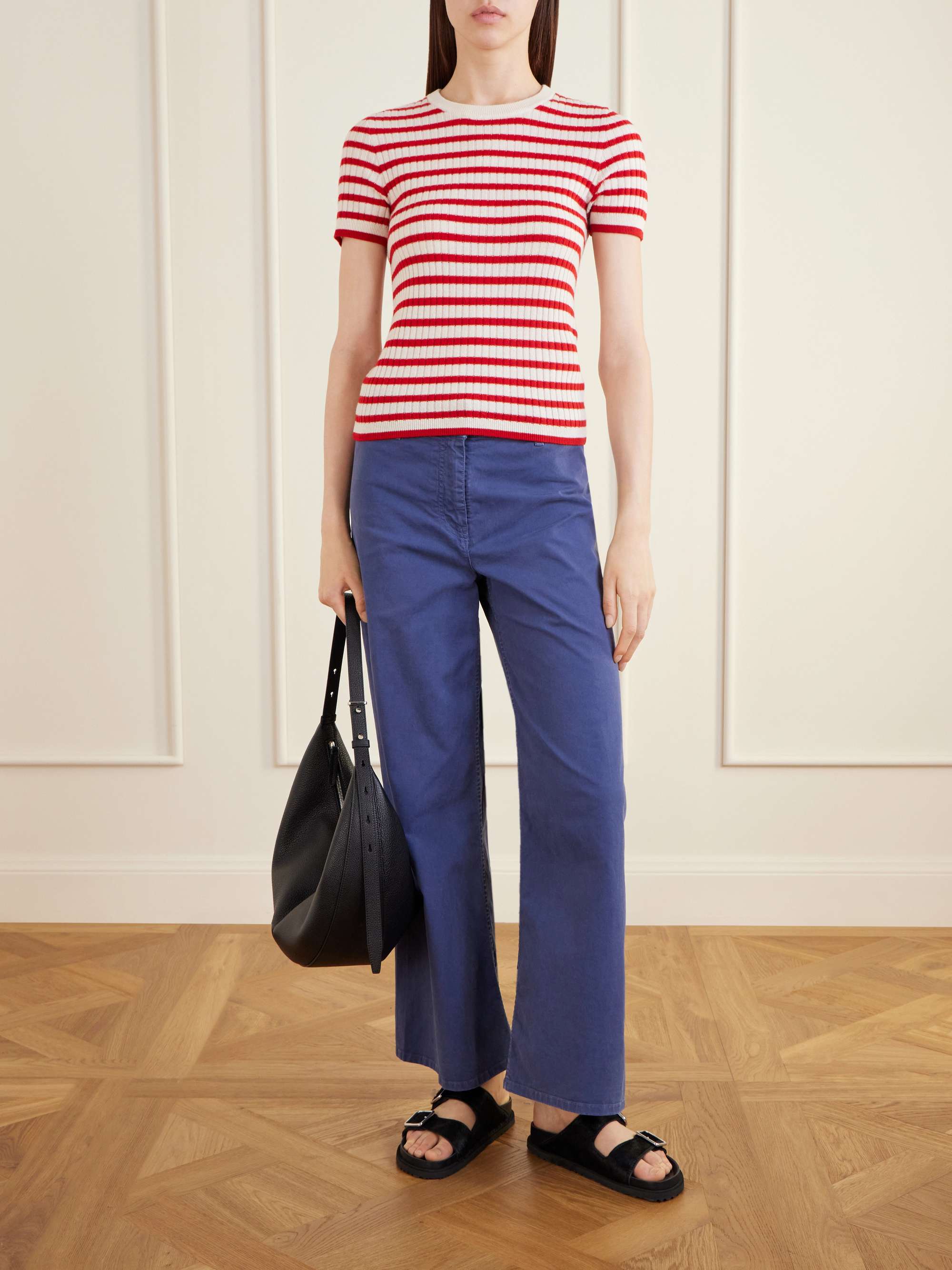 NILI LOTAN Megan cotton-blend twill wide-leg pants