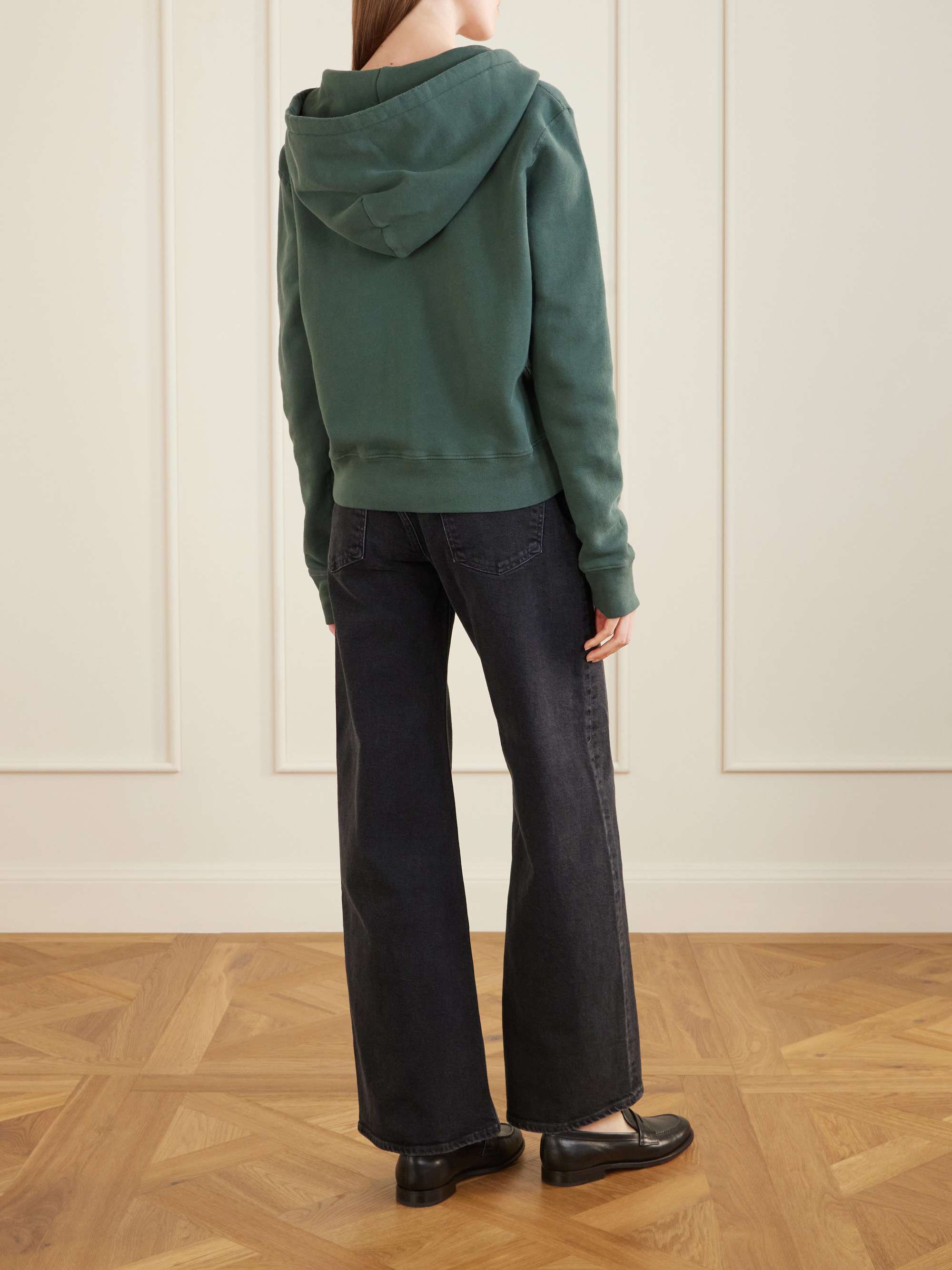 NILI LOTAN Cotton-jersey zip-up hoodie | NET-A-PORTER