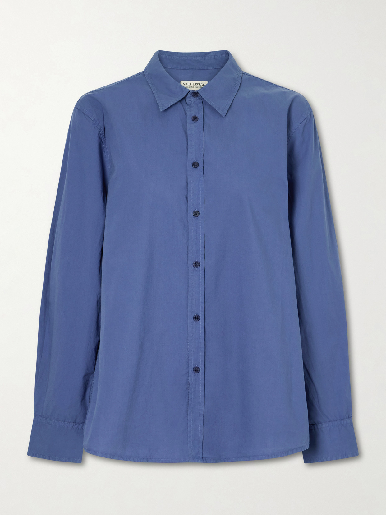 Nili Lotan Raphael Cotton-poplin Shirt In Blue