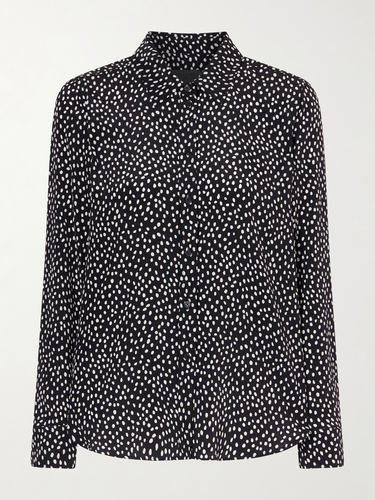 Nili Lotan Gaia Silk Crepe De Chine Shirt In Black