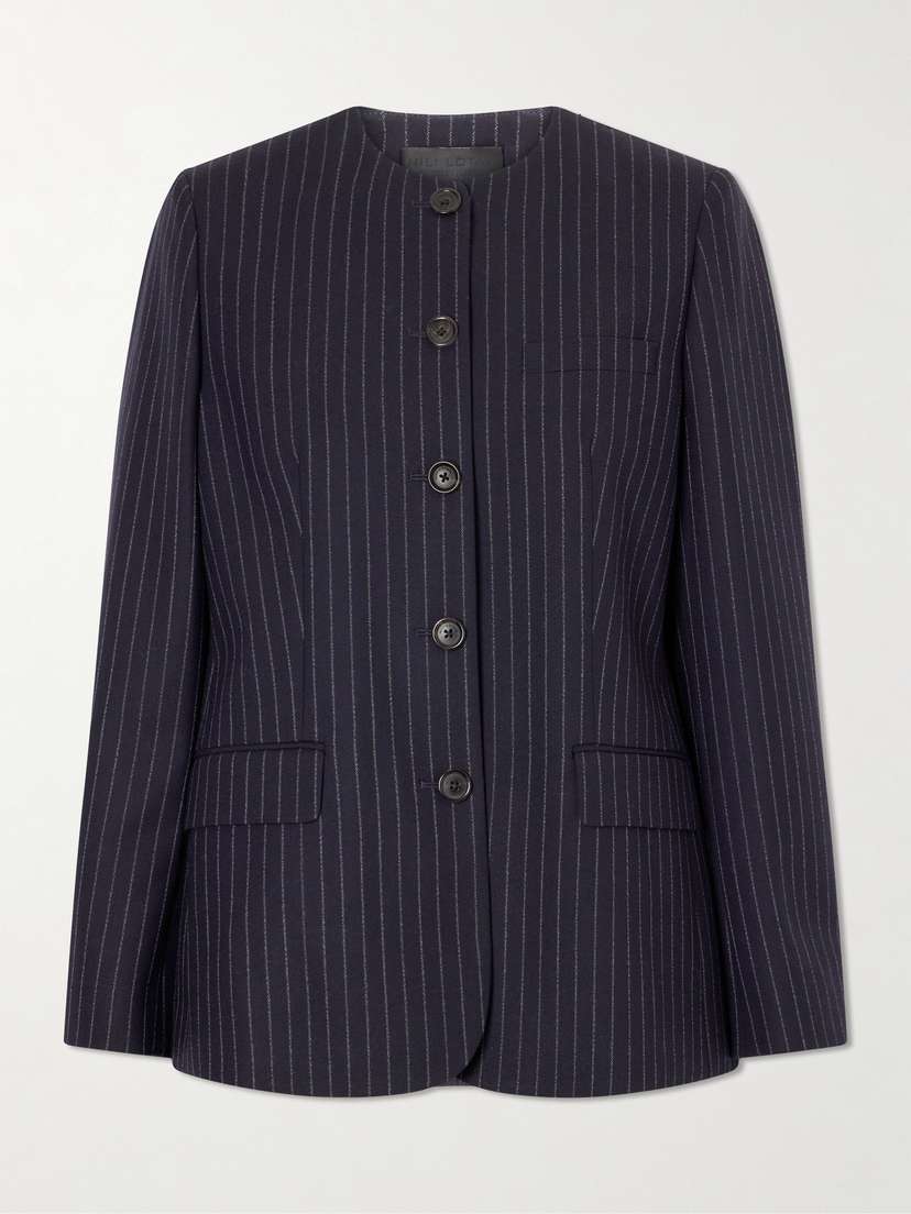 Nili Lotan Gertrude Pinstripe Wool-twill Jacket
