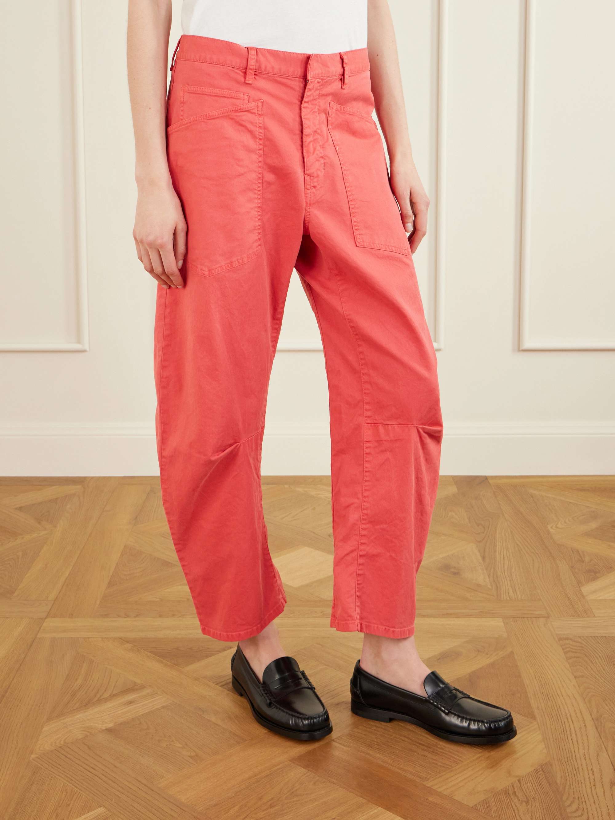 NILI LOTAN Shon cotton-blend twill tapered pants