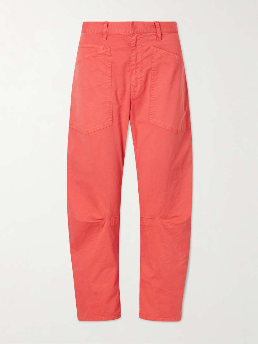 Nili Lotan Shon Cotton-blend Twill Tapered Pants