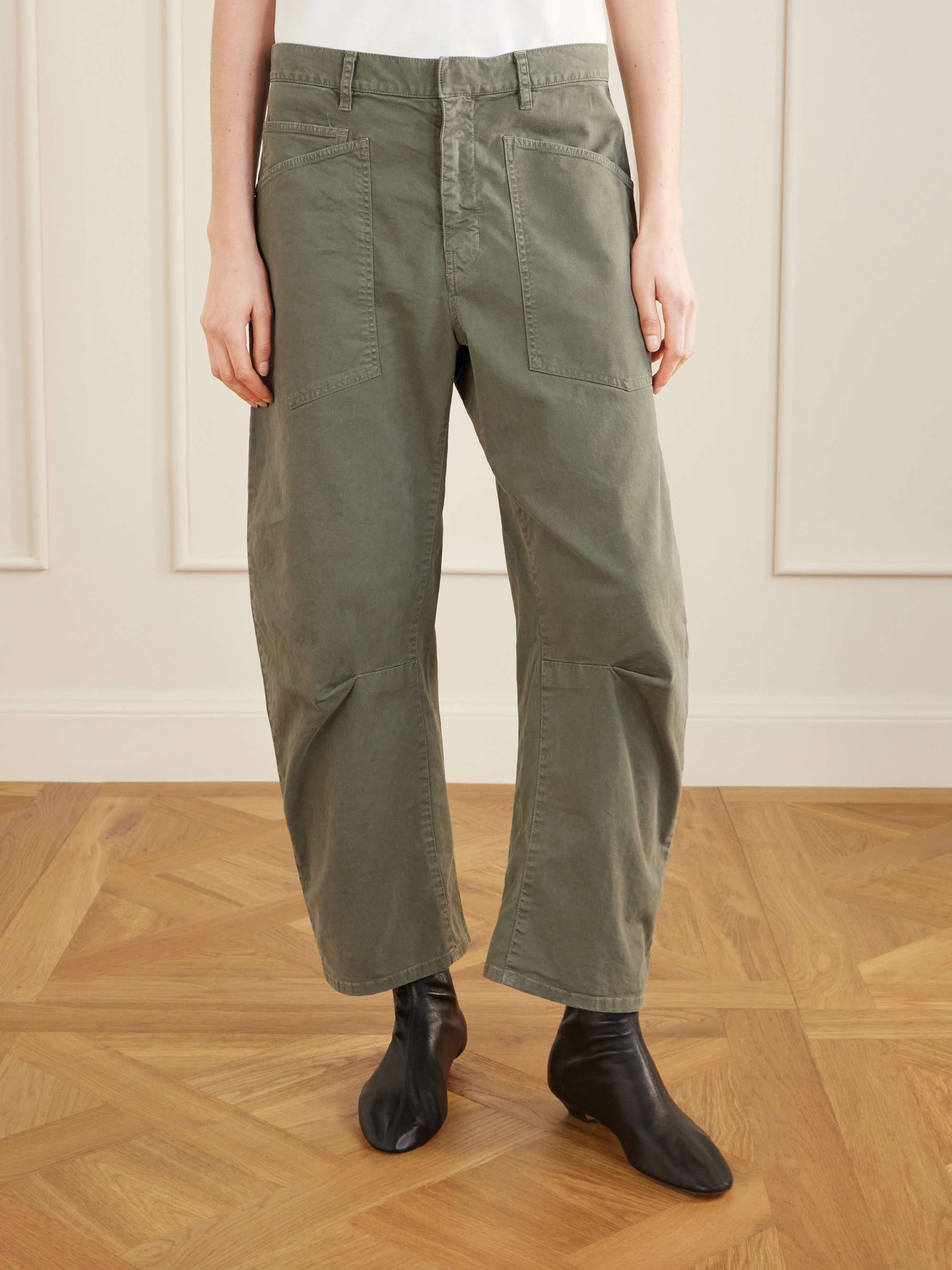 NILI LOTAN Shon cotton-blend twill tapered pants