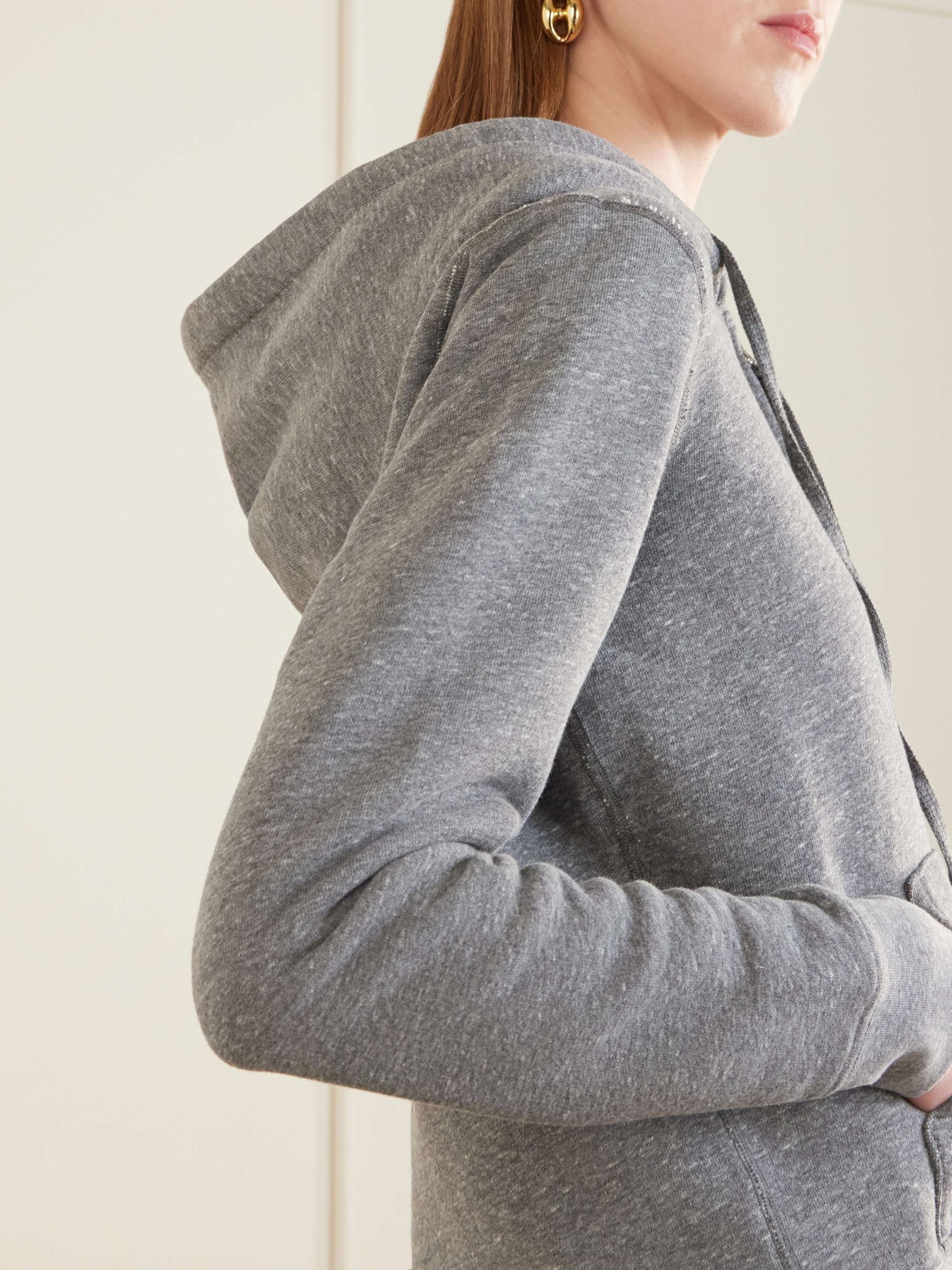 NILI LOTAN Callie hooded jersey zip-up sweater | NET-A-PORTER