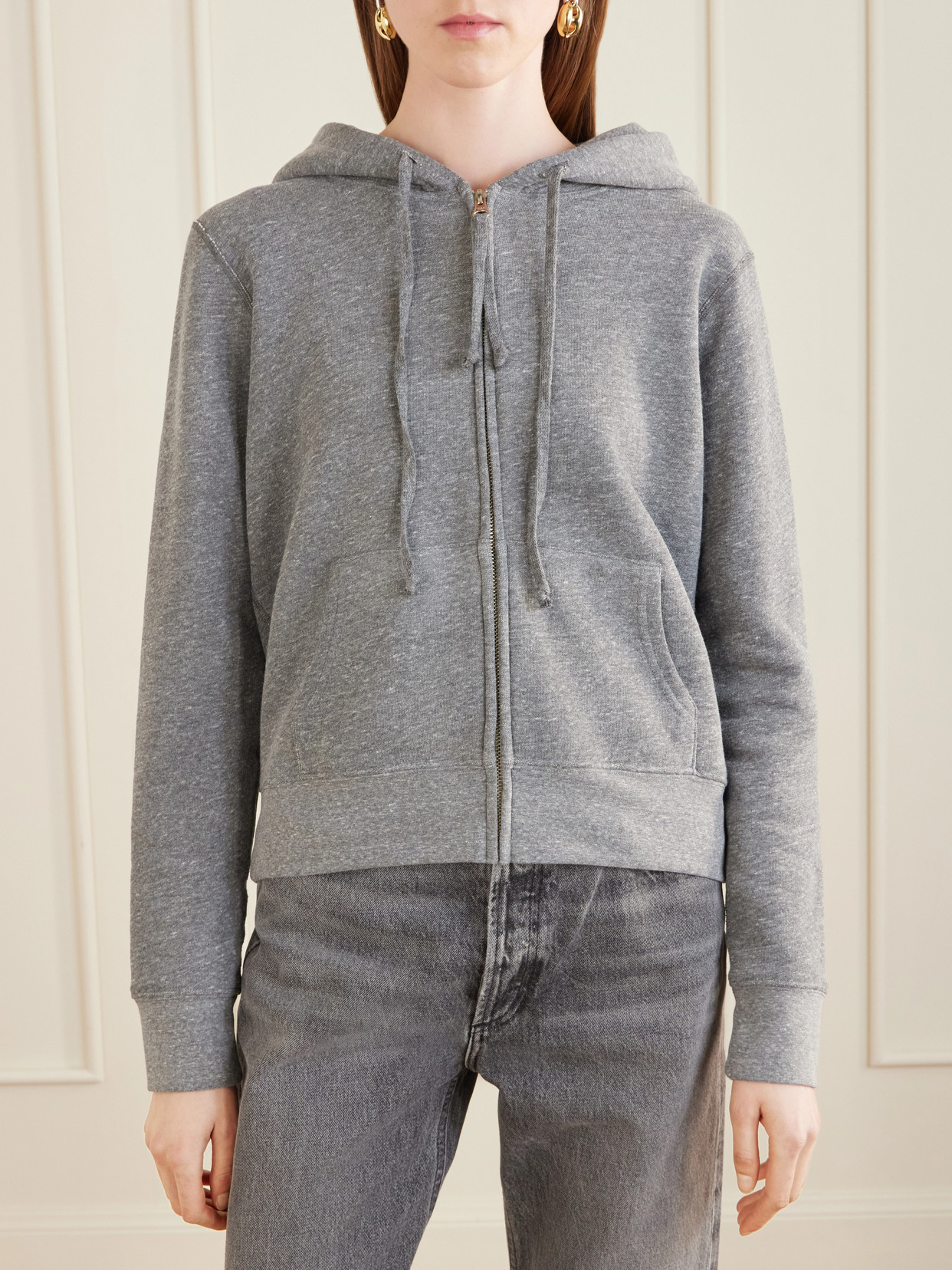 Callie Hooded Jersey Zip-Up Sweater