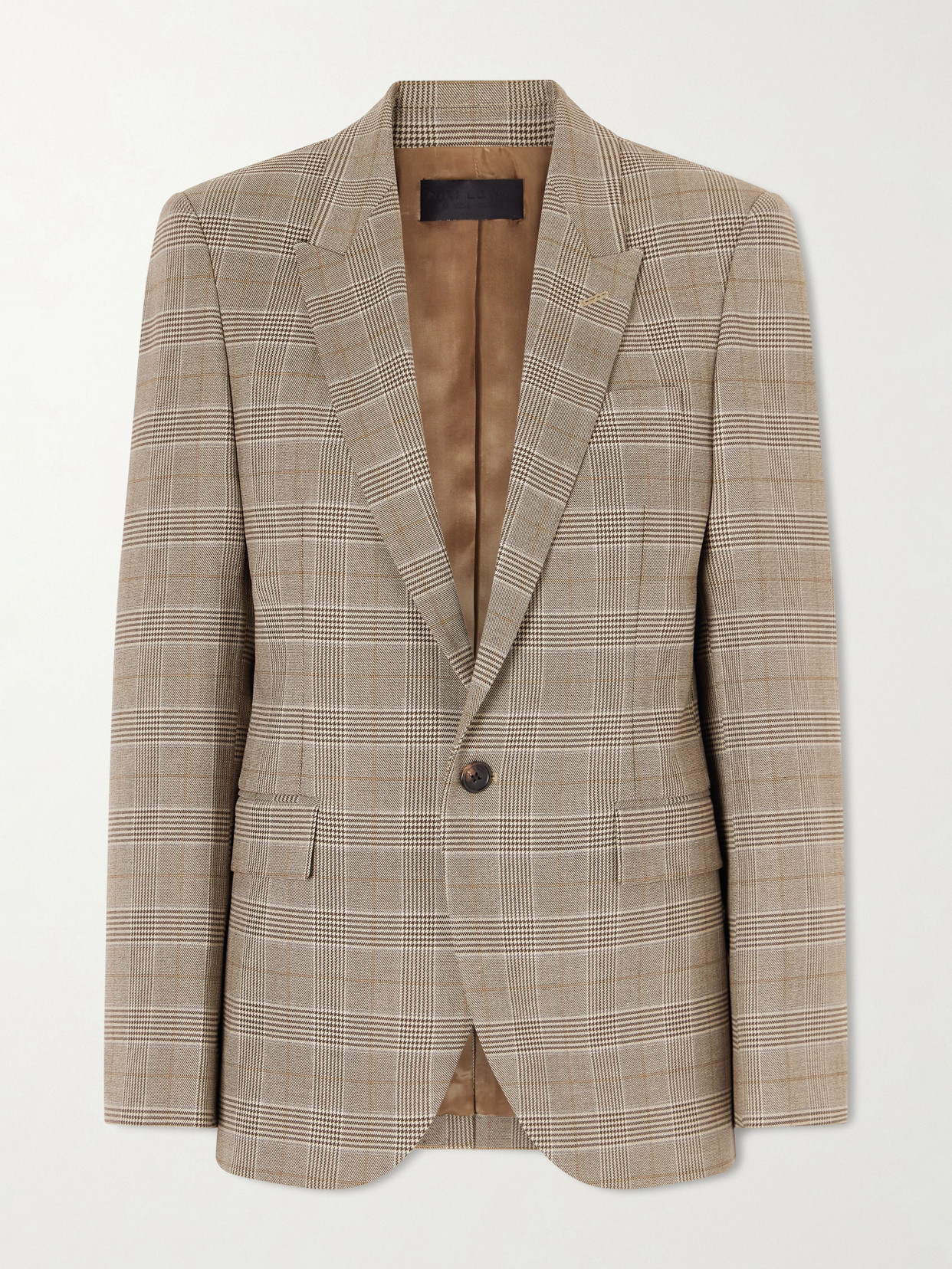 Nili Lotan Anabel Prince Of Wales Checked Twill Blazer In Brown