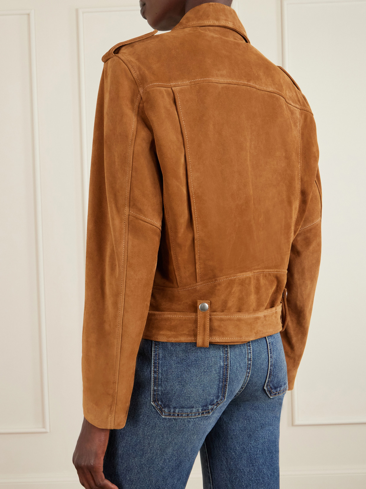 Nili Lotan Evel Zipper Motorcycle Jacket In Brown