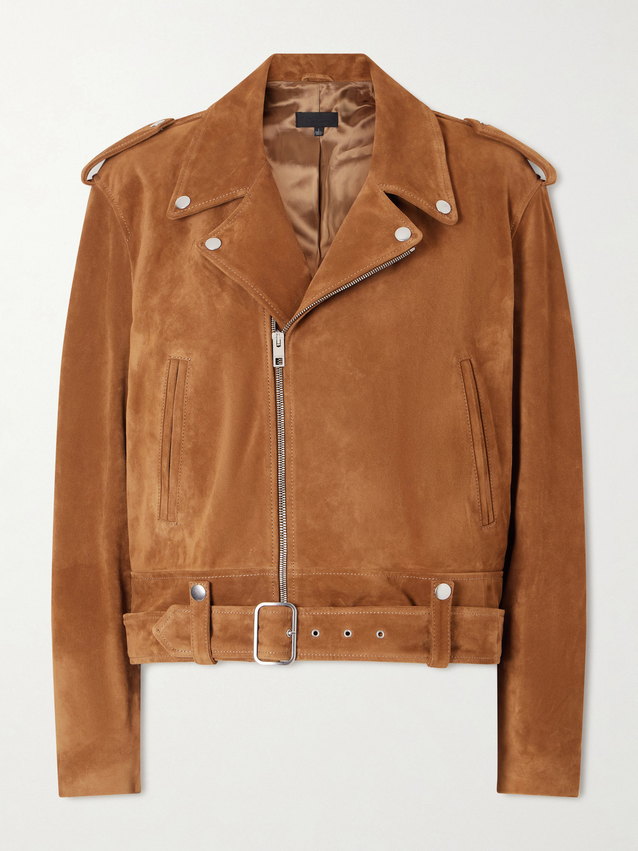 Nili Lotan Evel Suede Biker Jacket In Brown