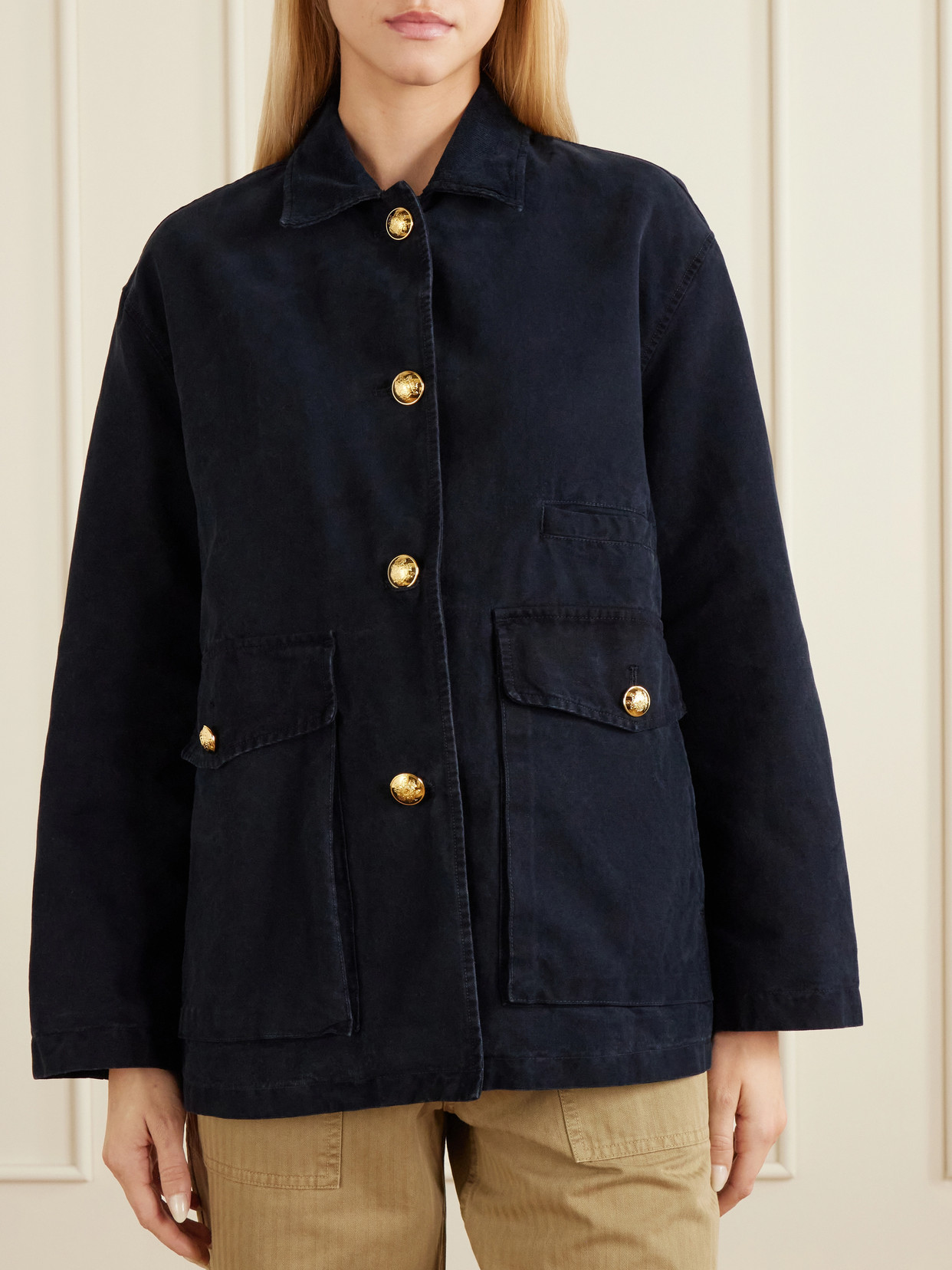 Devin Corduroy-Trimmed Cotton-Canvas Jacket