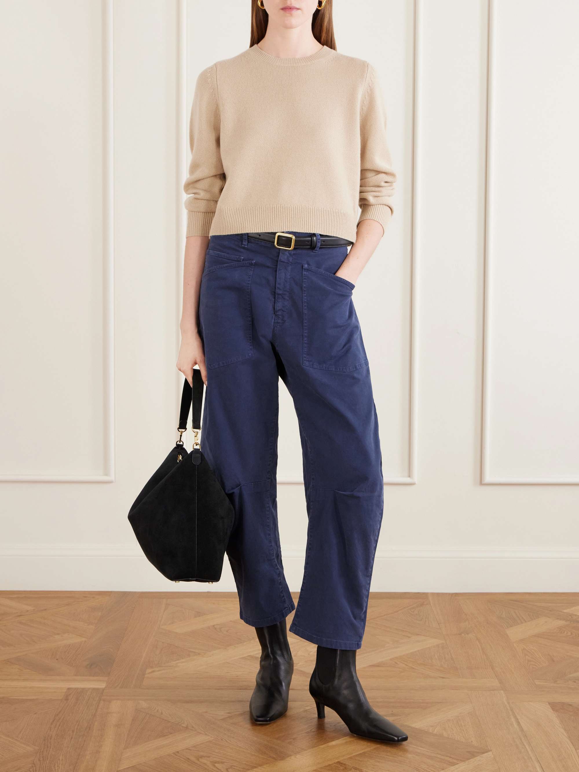 NILI LOTAN Shon cotton-blend twill tapered pants