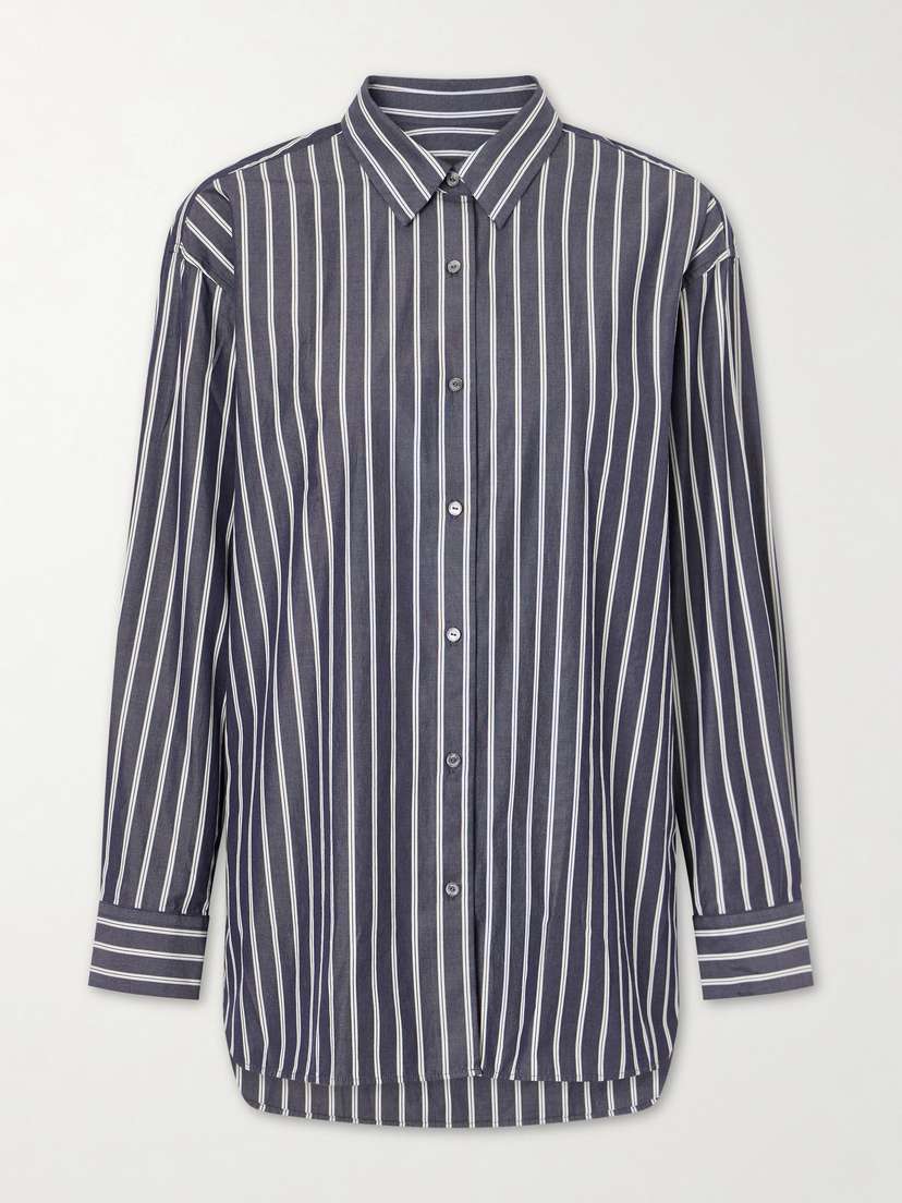 Nili Lotan Yorke Striped Cotton Shirt