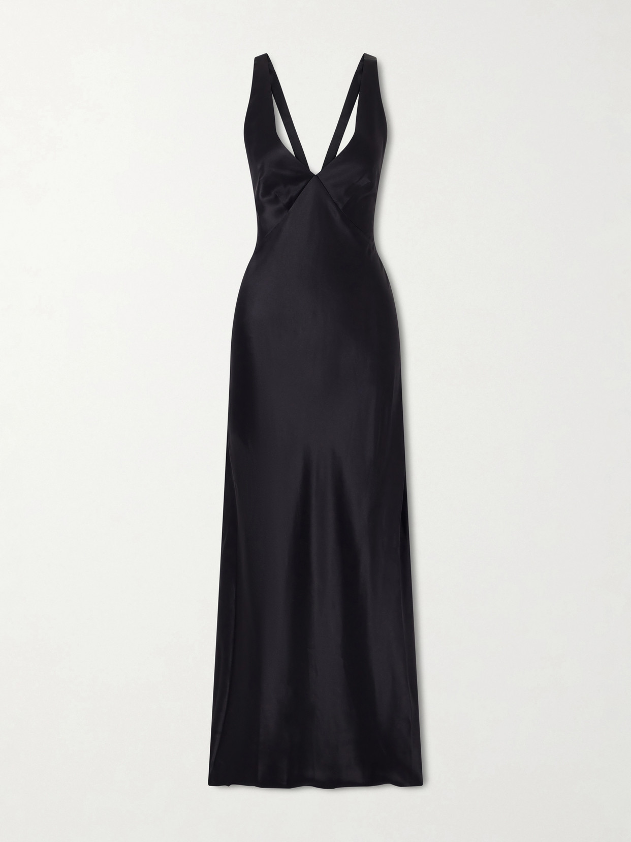 Nili Lotan Aline Silk-charmeuse Gown In Black