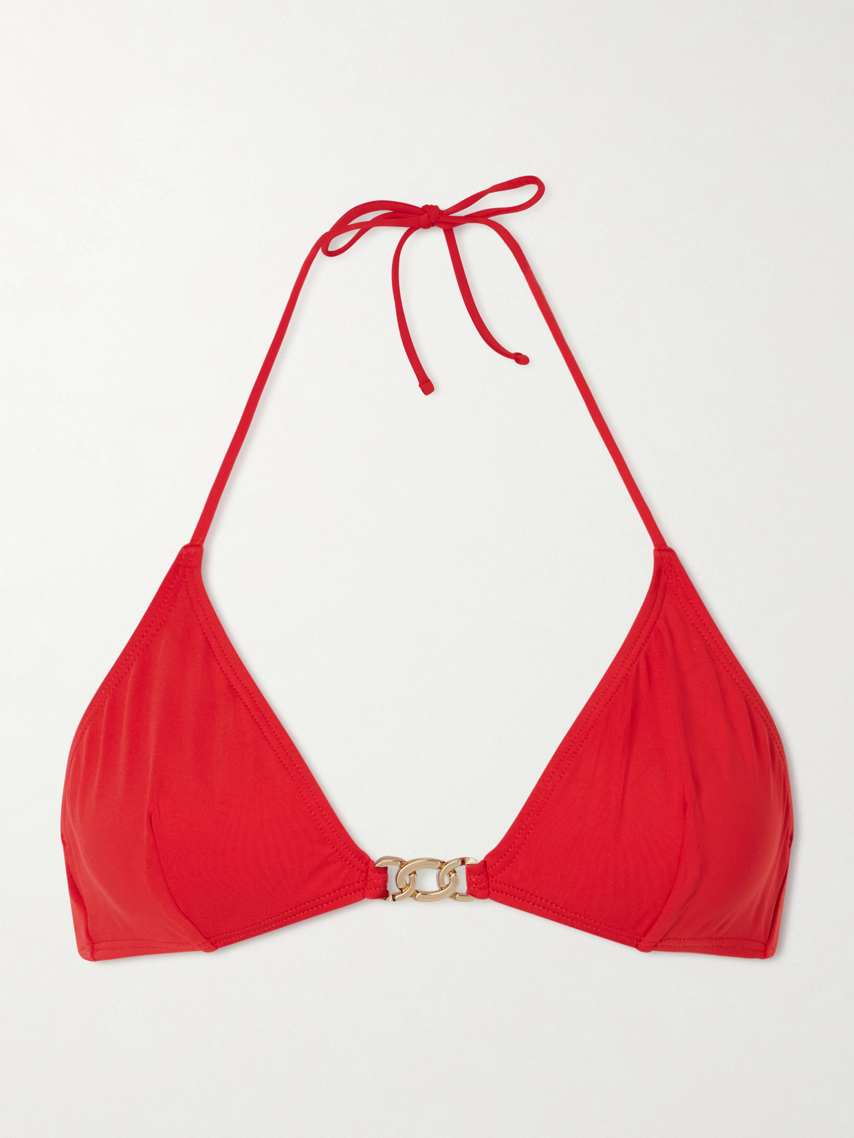 Nili Lotan Embellished Triangle Bikini Top In Red