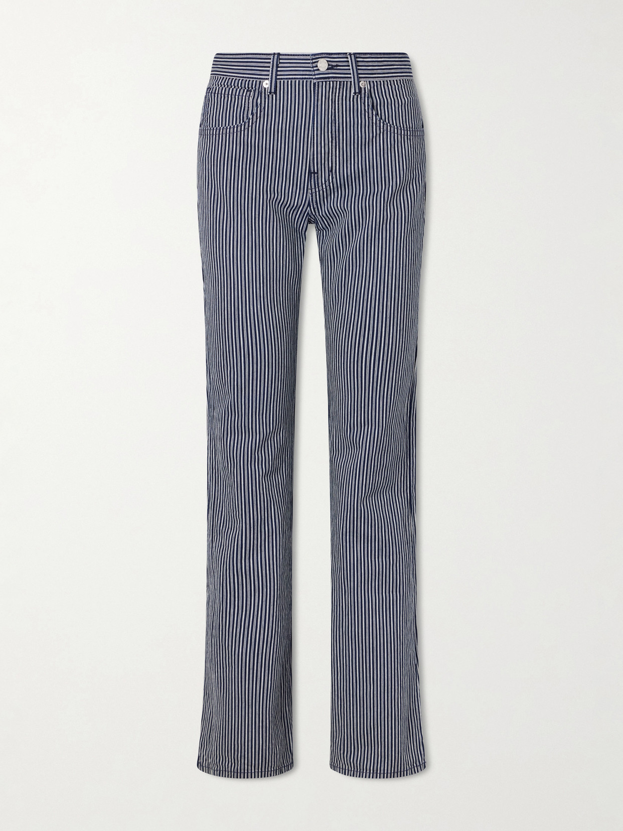 Celia Striped Straight-Leg Jeans